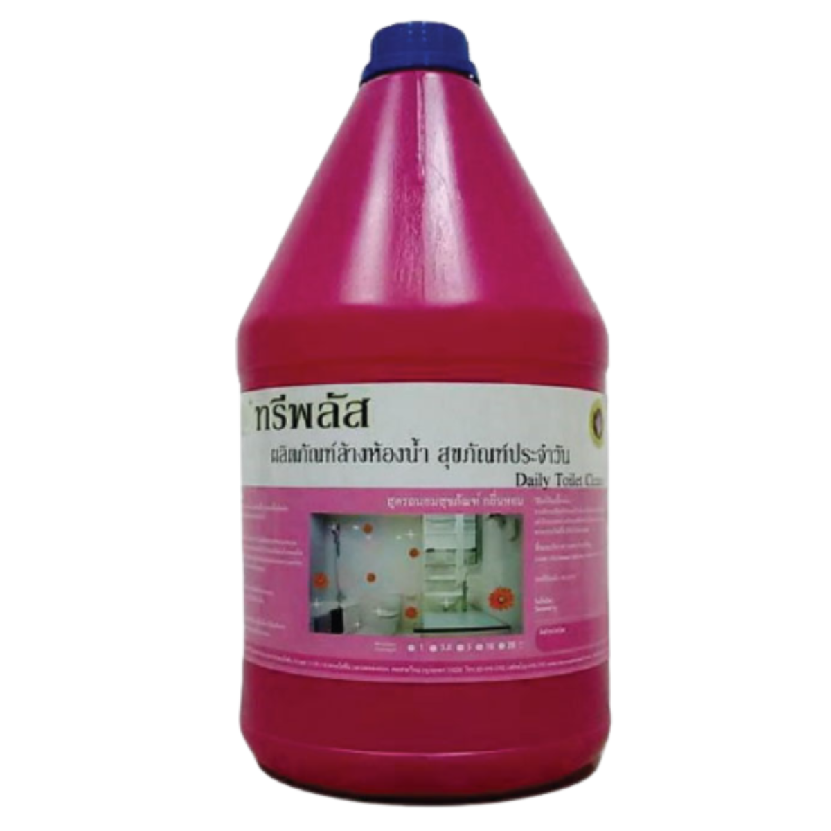 ผลิตภัณฑ์น้ำยาล้างห้องน้ำ สุขภัณฑ์ ชมพู กลิ่นพิ้งฟรุ๊ต (Toilet Cleaner) ทรีพลัส 3.8 / 20 ลิตร