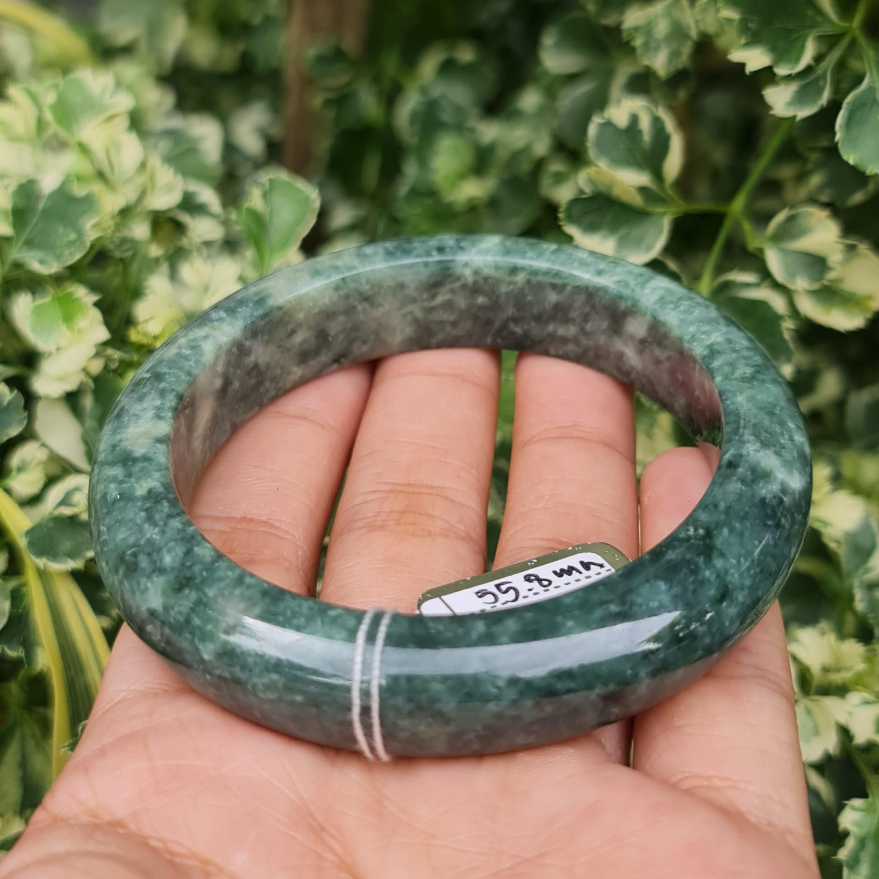 JB6804146 หยก พม่า แท้ Jade กำไลหยก 55.8 มม. (Jadeite bracelet) พม่า (Myanmar)