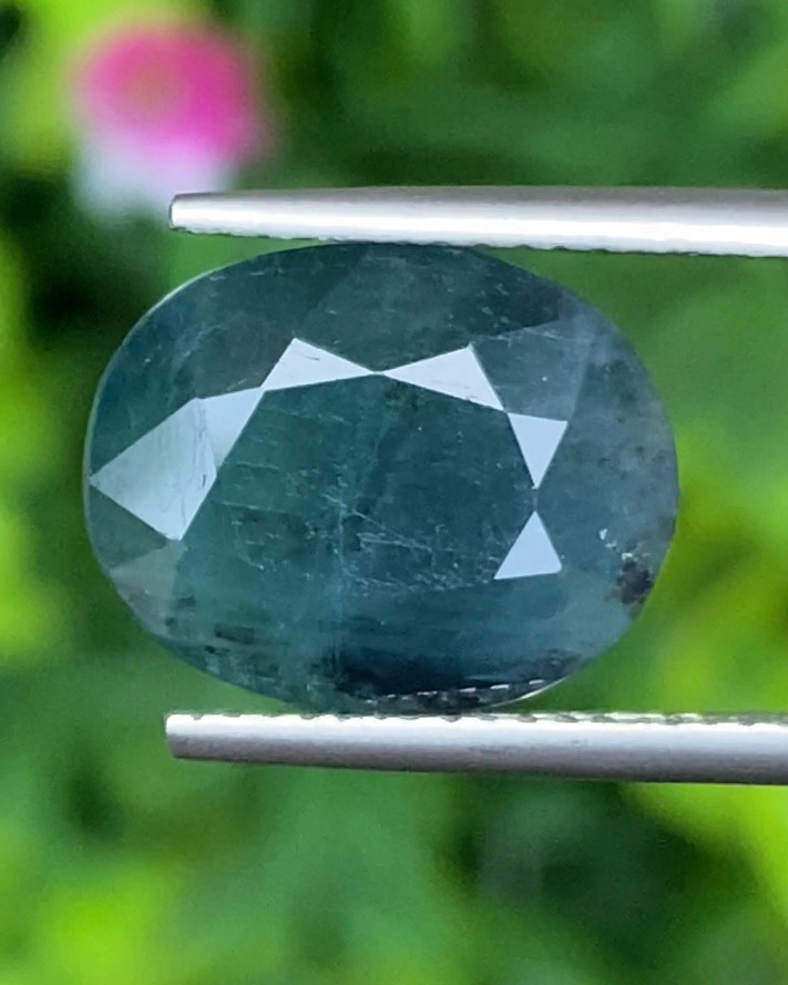 พลอย แกรนดิเดียร์ไรท์ Grandidierite 6.72 กะรัต (Cts.) พร้อมใบเซอร์ พลอยแท้ อัญมณีมงคลประจําวันเกิด เครื่องประดับพลอย