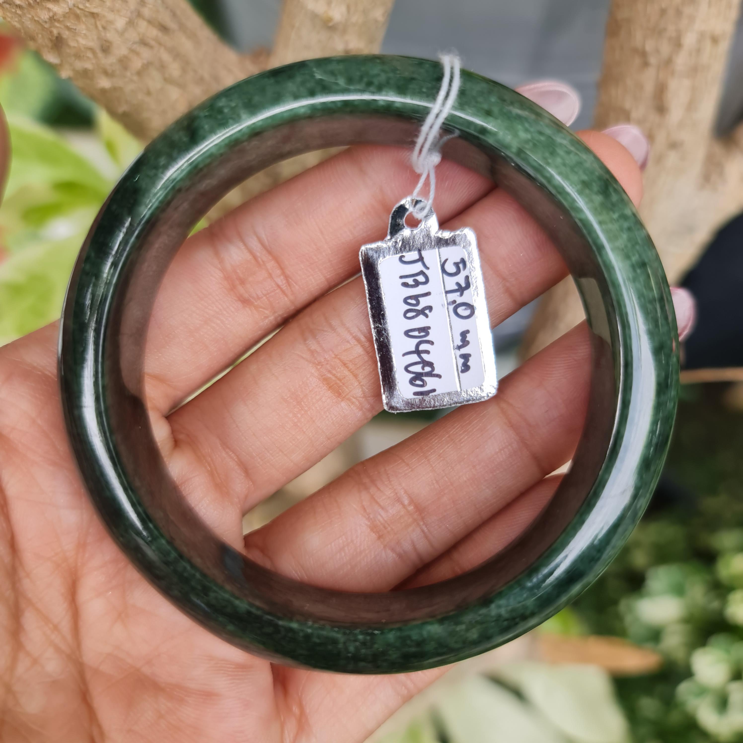 JB6804072 หยก พม่า แท้ Jade กำไลหยก 57.4 มม. (Jadeite bracelet) พม่า (Myanmar)