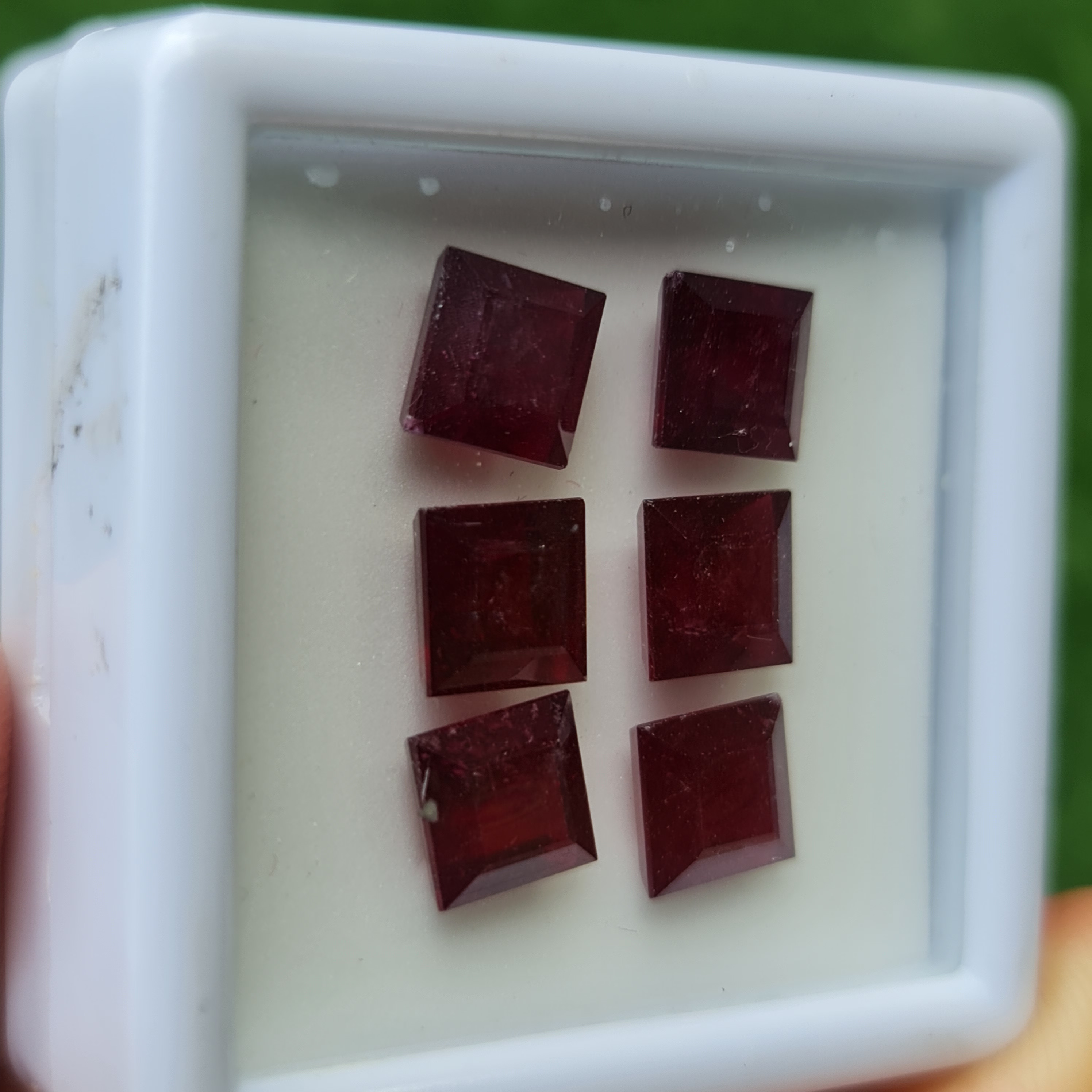 พลอย ทับทิม Ruby sapphire 6 เม็ด 16.30 กะรัต (Cts.) พลอยแท้ อัญมณีมงคลประจําวันเกิด เครื่องประดับพลอย