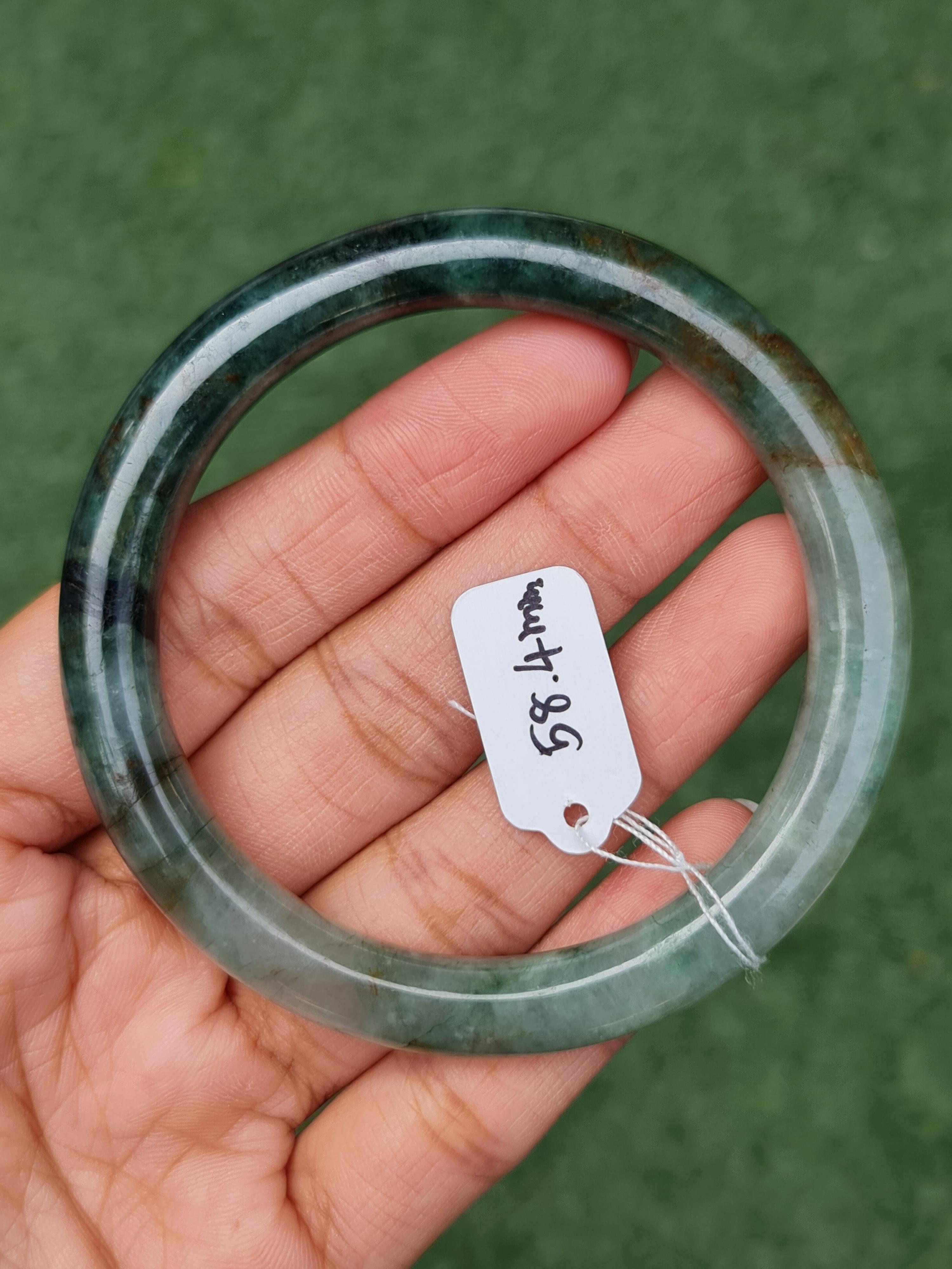 JB0703-009 หยก พม่า แท้ Jade กำไลหยก (Jadeite bracelet) พม่า (Myanmar) 58.4 มม.