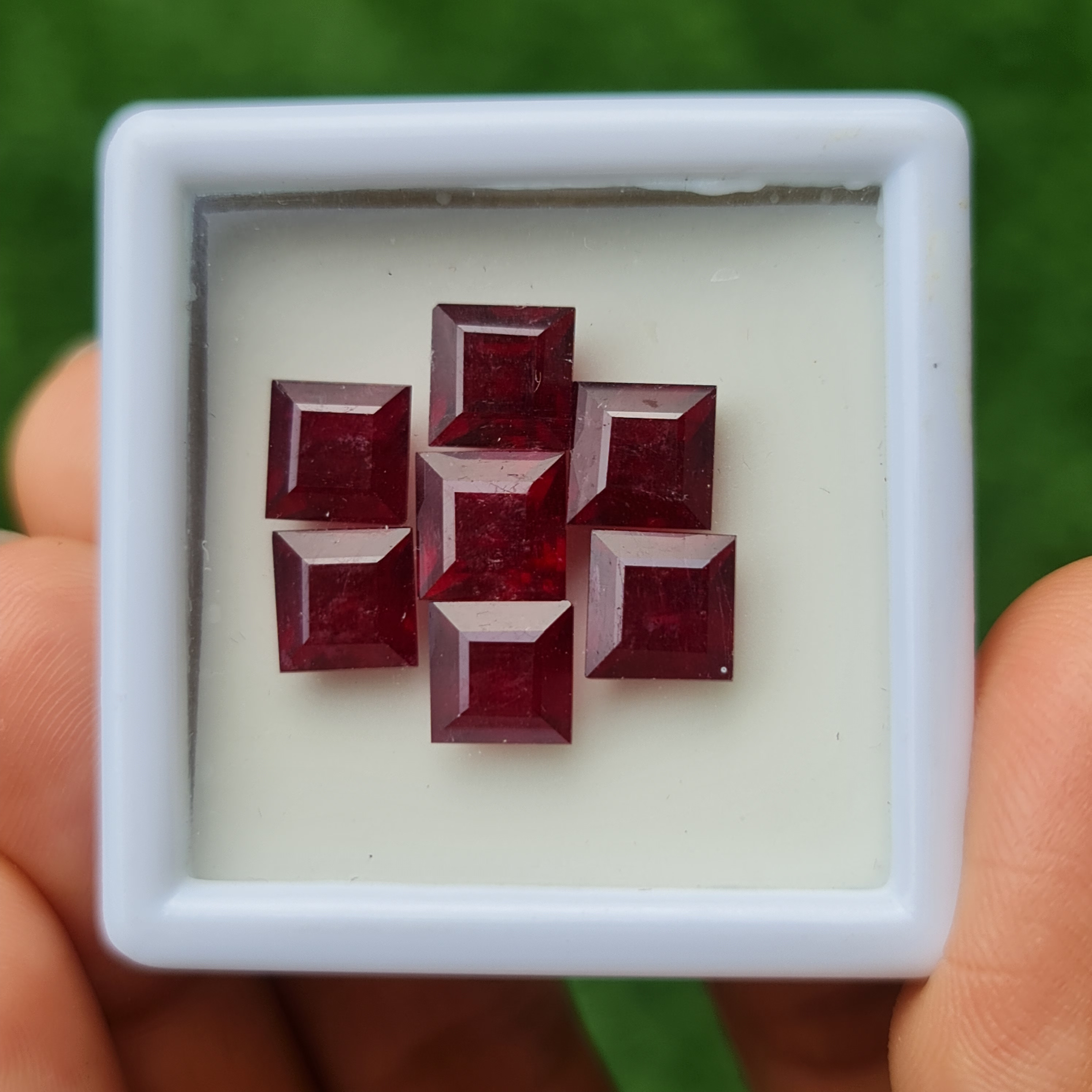 พลอย ทับทิม Ruby sapphire 7 เม็ด 18.7 กะรัต (Cts.) พลอยแท้ อัญมณีมงคลประจําวันเกิด เครื่องประดับพลอย