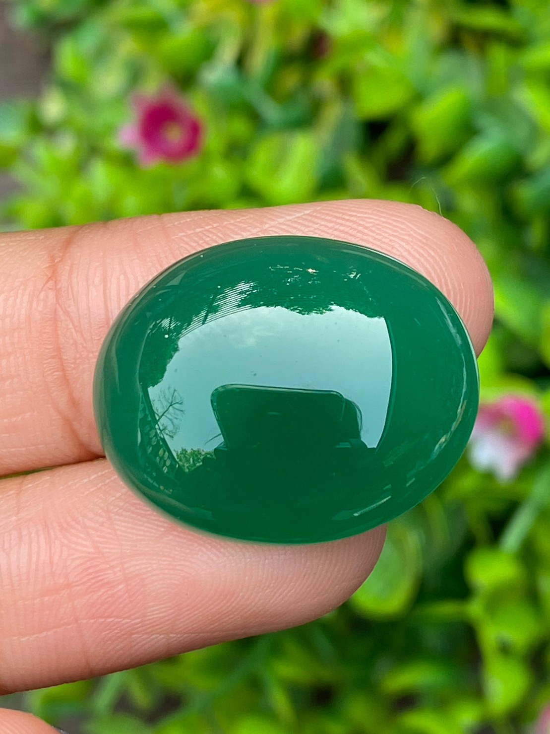 พลอย โมรา Natural Chalcedony 24.73 กะรัต (Cts.) พลอยแท้ อัญมณีมงคลประจําวันเกิด เครื่องประดับพลอย