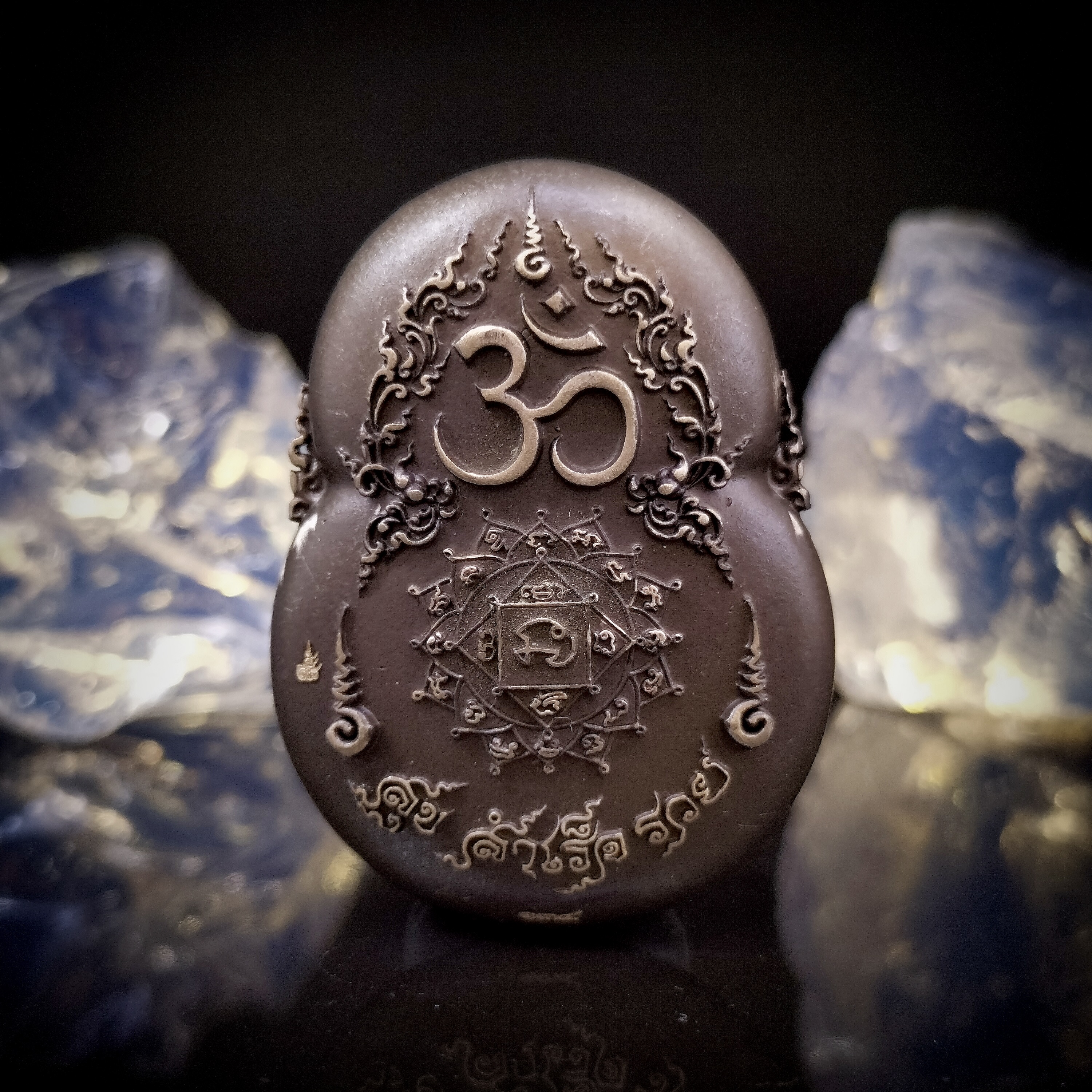 เหรียญพระพิฆเนศ รุ่น สุข สำเร็จ รวย เนื้อซาตินด้าน องค์ชุบทองขัดเงา