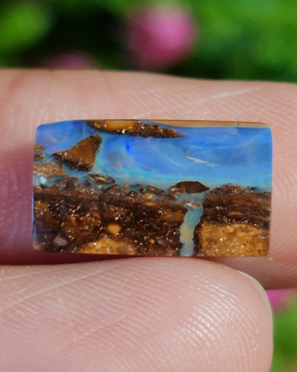 พลอย โบลเดอร์ โอปอล ออสเตรเลีย Australian Boulder Opal 5.30 กะรัต (Cts.) พลอยแท้ อัญมณีมงคลประจําวันเกิด เครื่องประดับพลอย