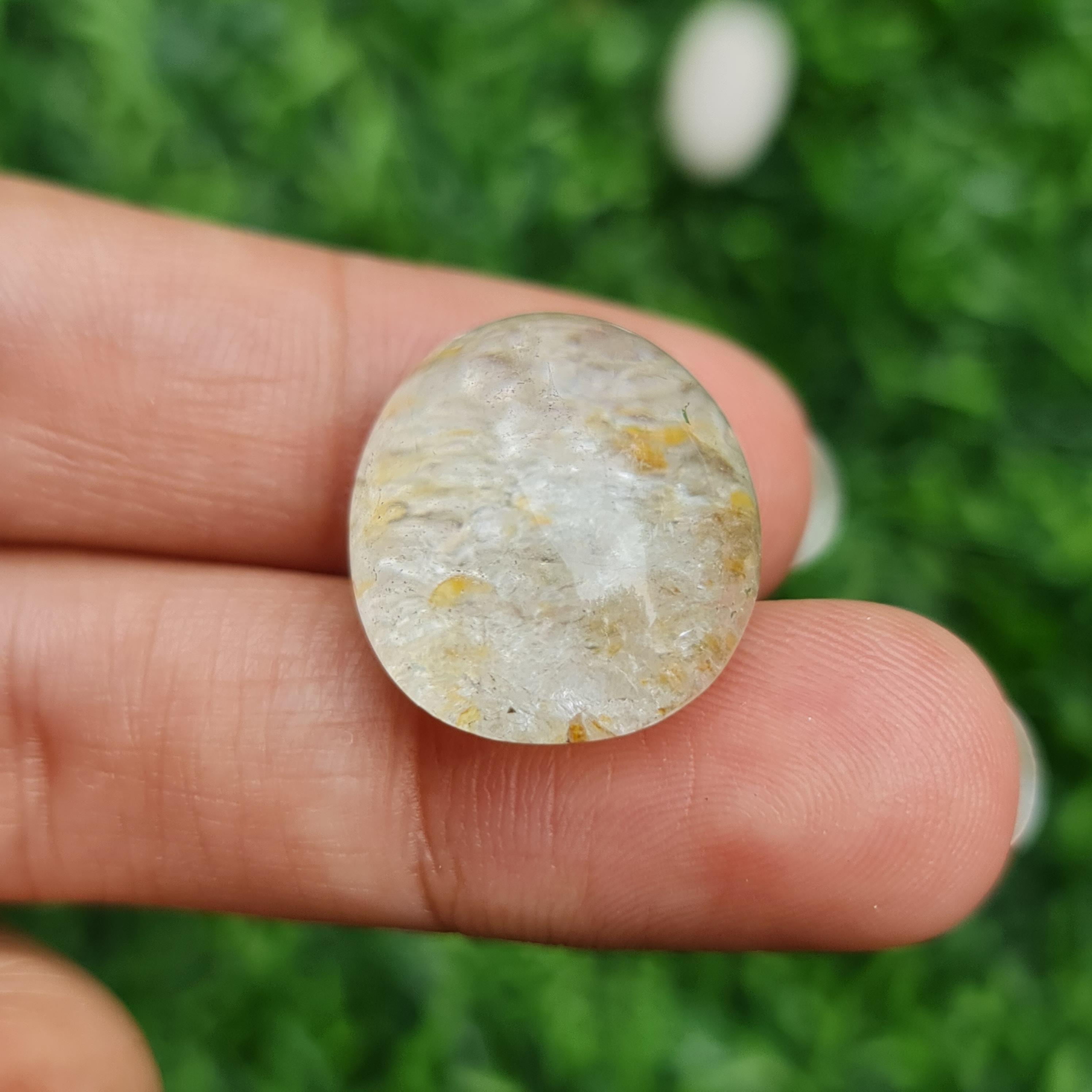 โป่งข่าม ควอตซ์ Rutilated Quartz 29.68 กะรัต Cts. พลอยแท้ อัญมณีมงคลประจําวันเกิด เครื่องประดับพลอย