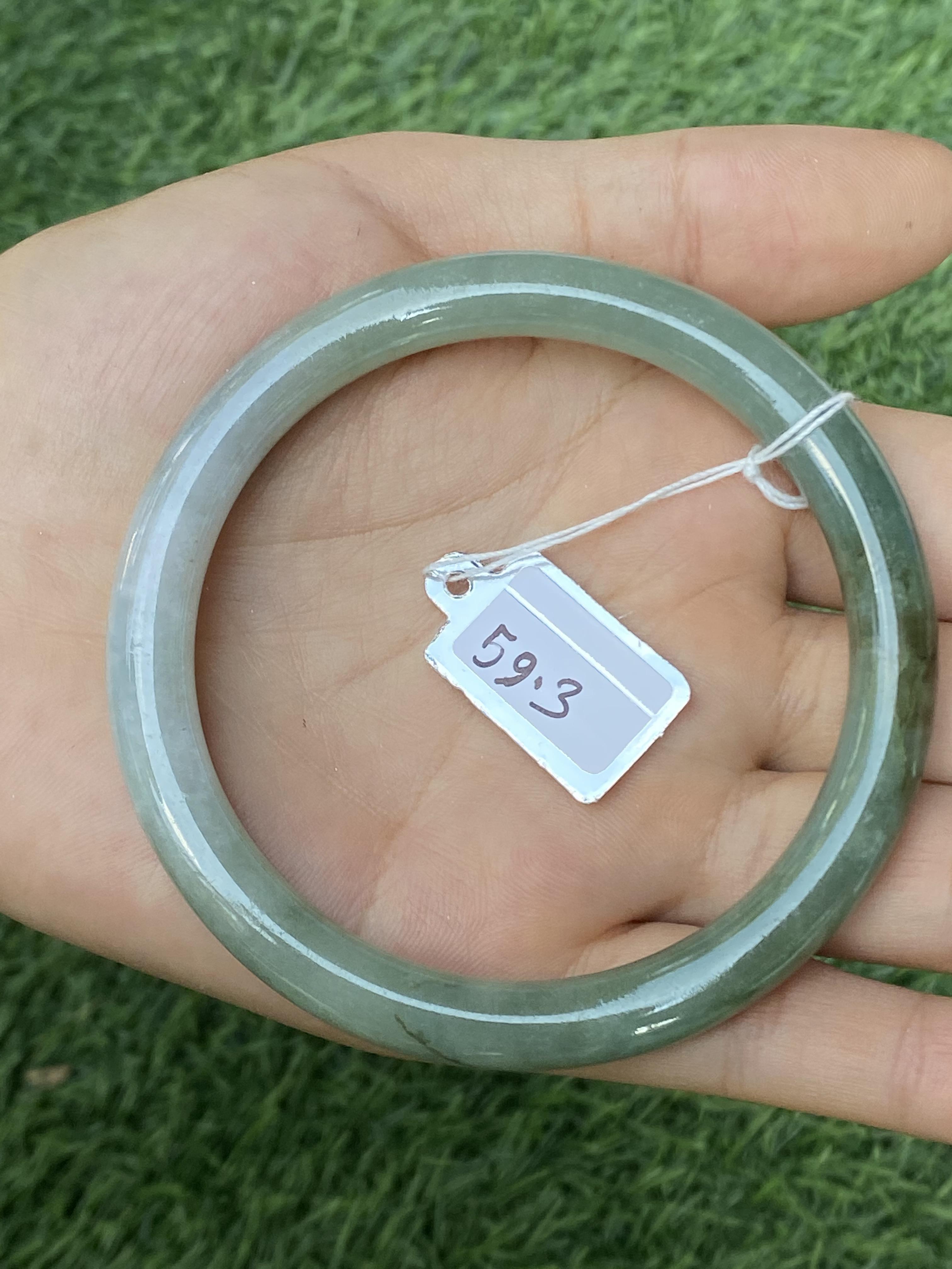 1115 หยก พม่า แท้ Jade กำไลหยก 59.3 มม. (Jadeite bracelet) พม่า (Myanmar)