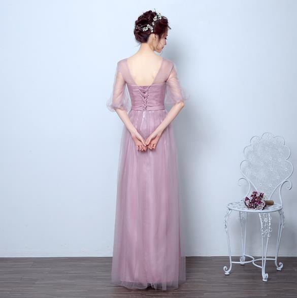 Pre-order ชุดเพื่อนเจ้าสาว สีเทา กระโปรงตาข่าย เชือกผูกหลัง