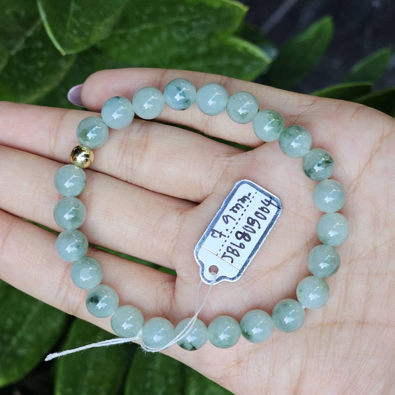 JB6803004 หยก พม่า แท้ Jade กำไล ประคำหยก 7.9 มม. (Jadeite Beads Bracelet) พม่า (Myanmar)