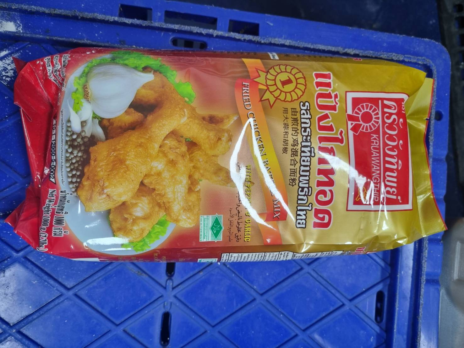 แป้งไก่ทอด รสกระเทียมพริกไทยดำ 1000 กรัม ครัววังทิพย์ Wang Thip Kitchen มี 295 ถุง
