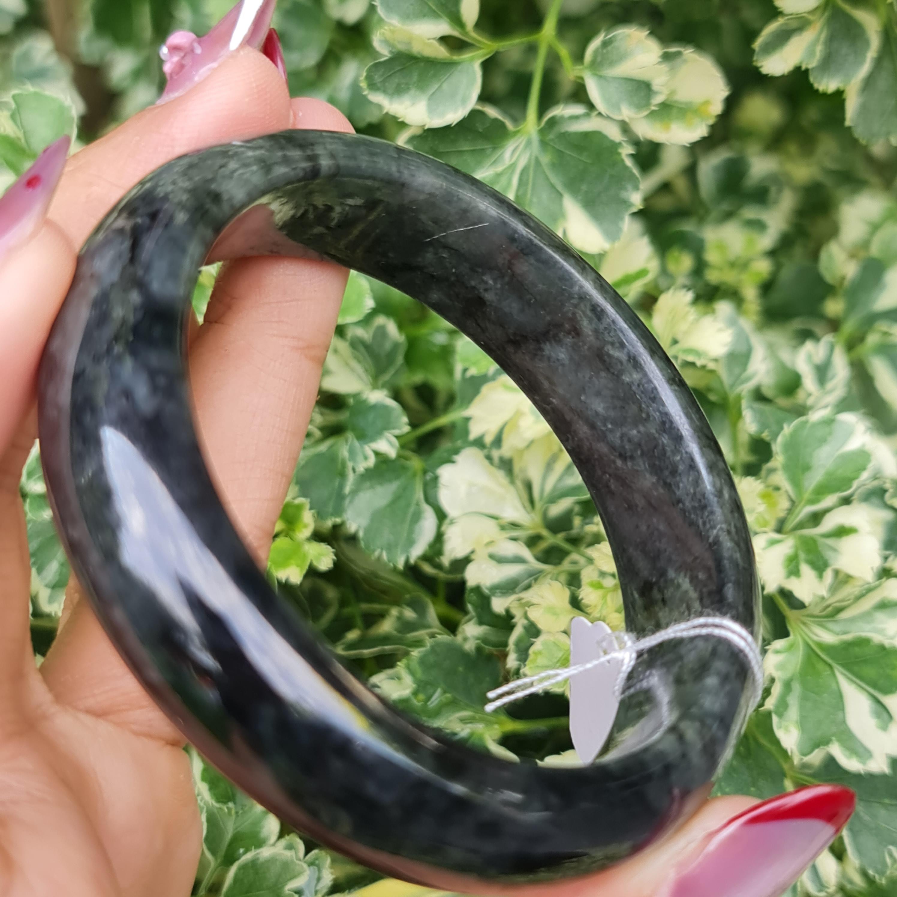 JB6804124 หยก พม่า แท้ Jade กำไลหยก 56.9 มม. (Jadeite bracelet) พม่า (Myanmar)