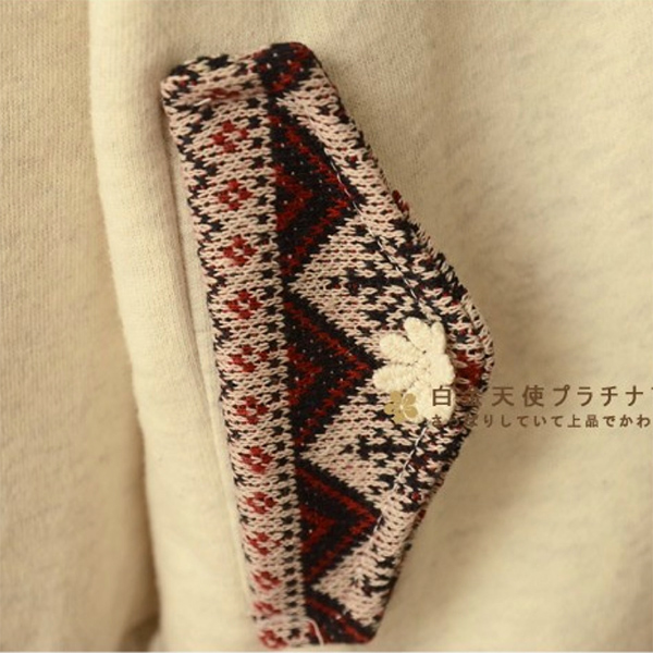 เสื้อสเวตเตอร์กันหนาวแต่งปักไหมพรม ฮู้ดแต่งหูกวางน่ารัก (11304LM)