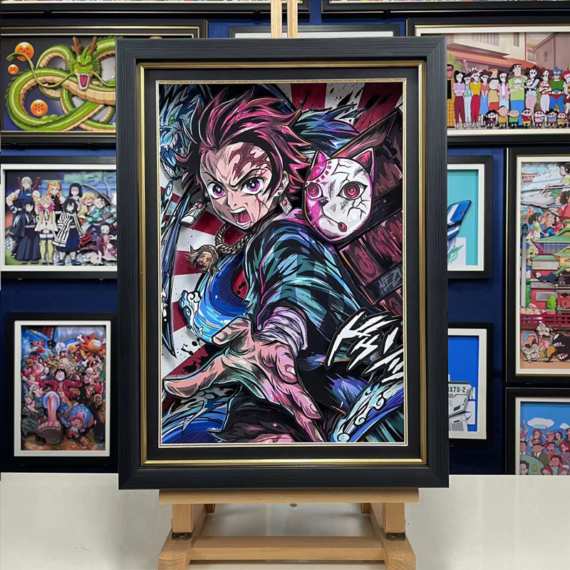 (PRE-ORDER) รูปภาพพร้อมกรอบรูป ดาบพิฆาตอสูร Demon Slayer Kimetsu no Yaiba 3D
