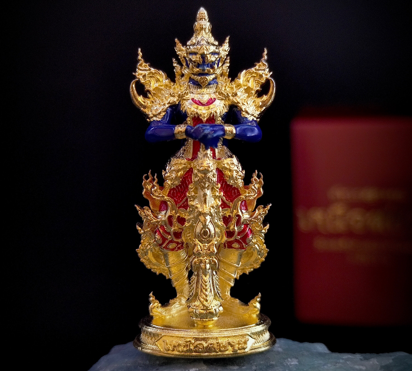 ท้าวเวสสุวรรณเหนือสยาม (หน้ายักษ์) รหัส 6.13 เนื้อบรอนซ์ชุบทองลงยา