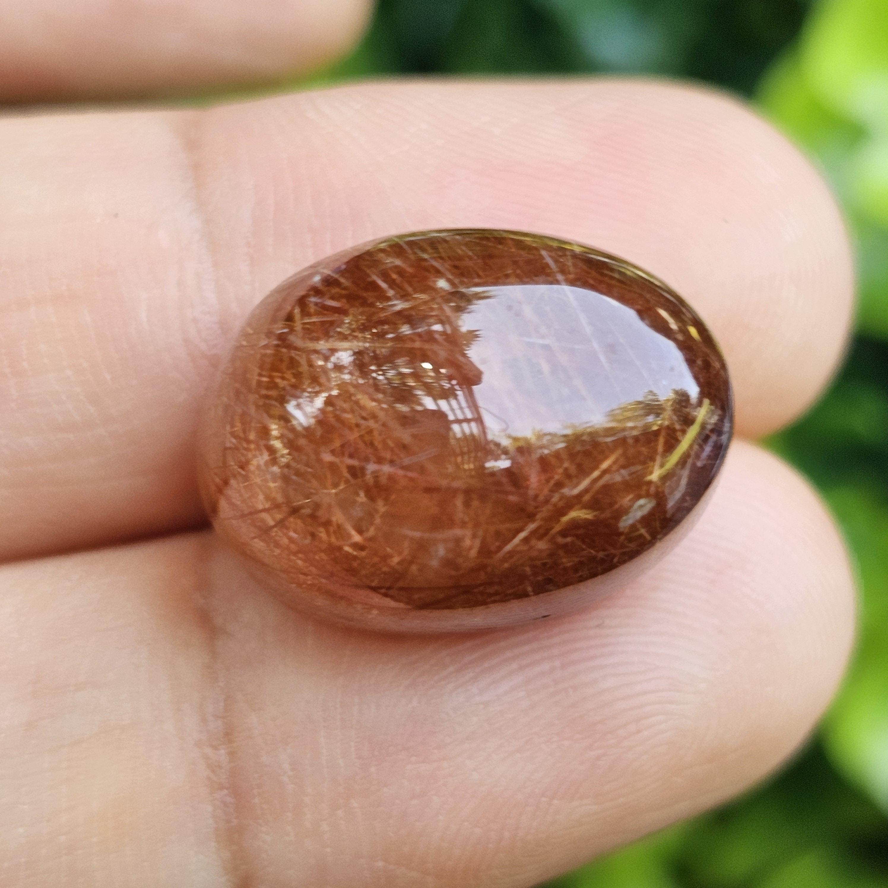 ไหมทอง ควอตซ์ Golden Rutilated Quartz 25.0 กะรัต Cts.พลอยแท้ อัญมณีมงคลประจําวันเกิด เครื่องประดับพลอย