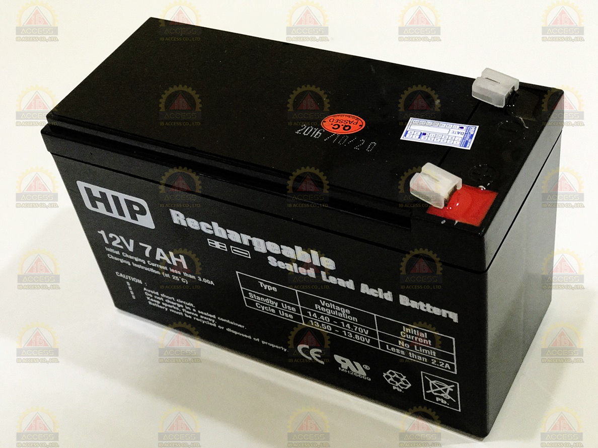 Power Supply 12Vdc 2A. ยี่ห้อ HIP รุ่น 901-2 พร้อม Battery 12V 7Ah. ยี่ห้อ HIP
