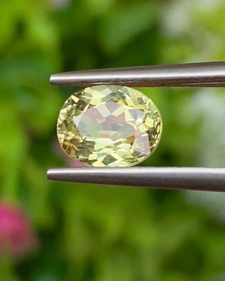 พลอย คริโซเบริล (Chrysoberyl) 1.48 กะรัต (Cts.) พลอยแท้ อัญมณีมงคลประจําวันเกิด เครื่องประดับพลอย