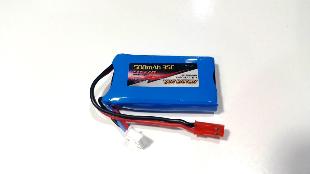 แบตลิโพ VANT Lipo 7.4V 2S 500mAh 35C ขั้ว JST BTV2S500 Flat