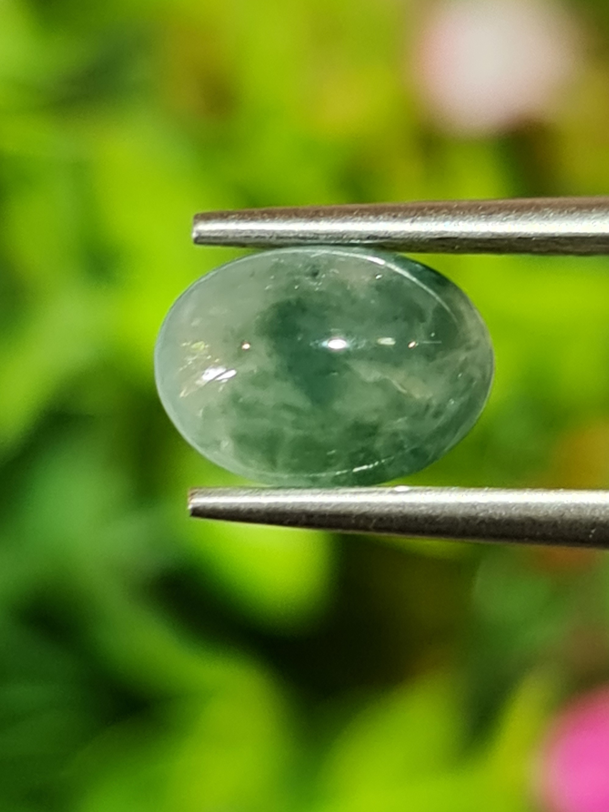 หยกพม่าเจียรนัย (Burmese jade ) 1.88 กะรัต หยกแท้ อัญมณีมงคลประจําวันเกิด เครื่องประดับหยก