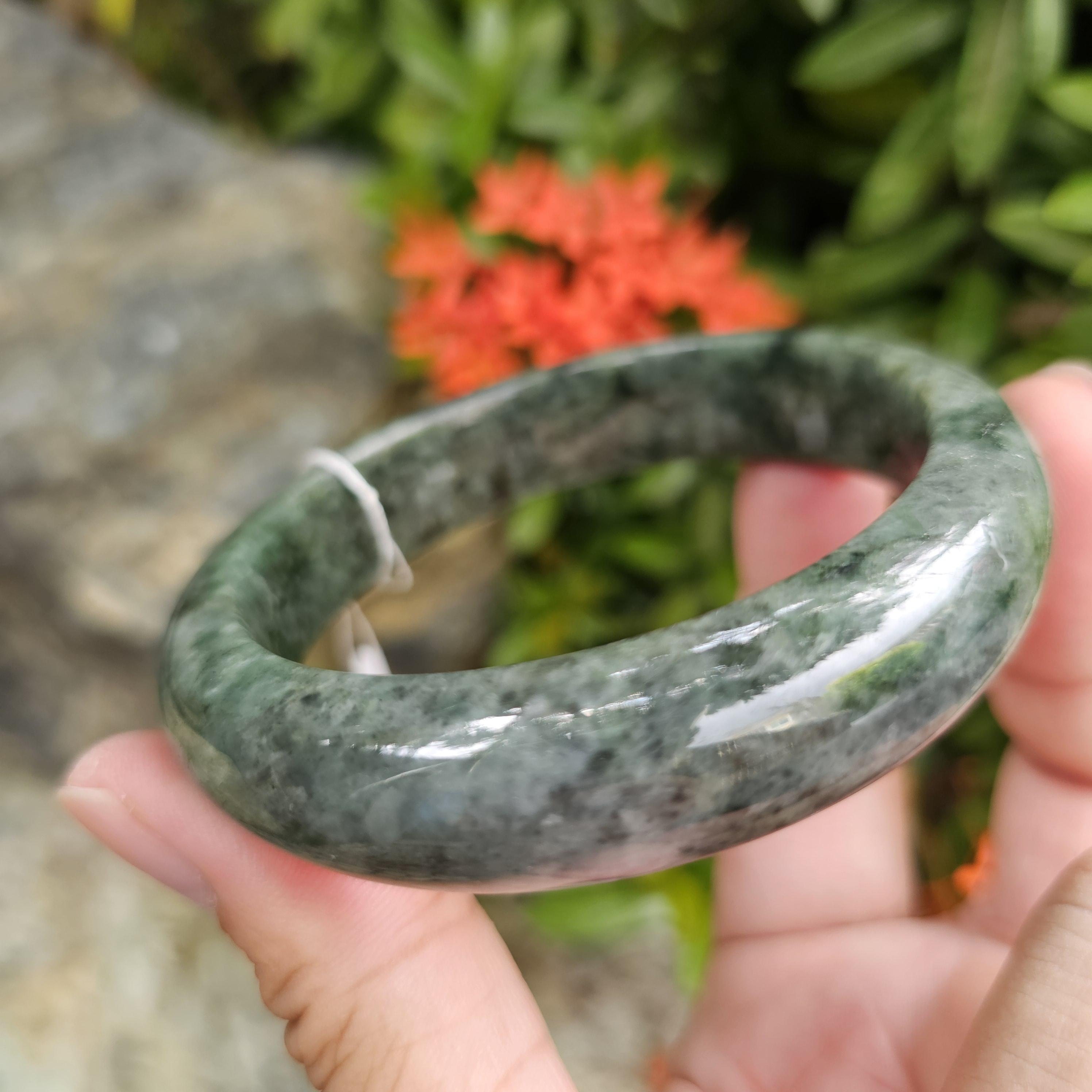 JB6804005 หยก พม่า แท้ Jade กำไลหยก 63.0 มม. (Jadeite bracelet) พม่า (Myanmar)