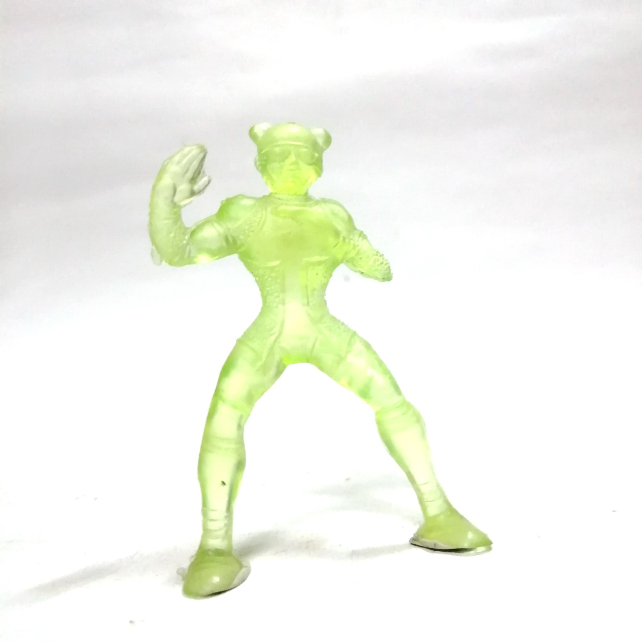 ตุ๊กตุ่นยางแอนท์ สีเขียวใส หุ่นยนต์ผู้หญิงผู้ช่วย จากขบวนการแฟลชแมน ขนาดตามรูป เก่าเก็บสภาพดี