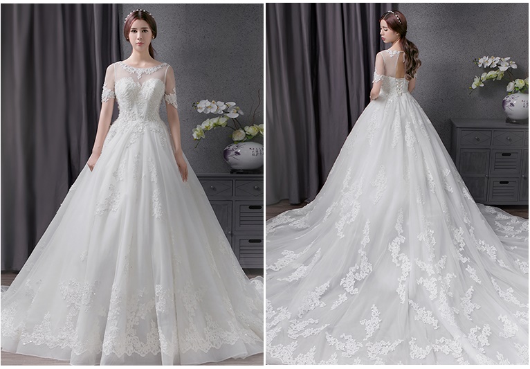 ชุดแต่งงาน แขนสี่ส่วน