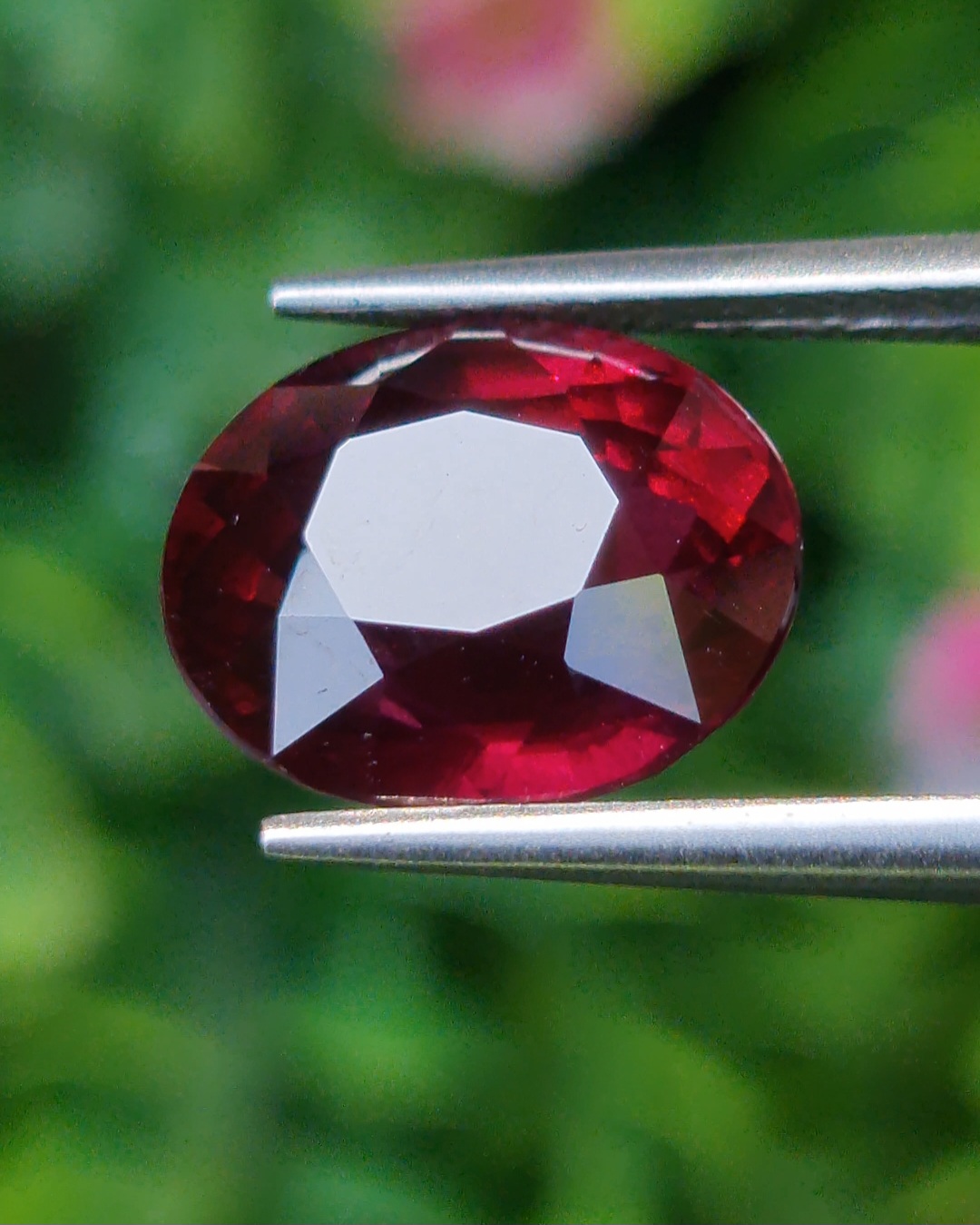 พลอย โรโดไลต์ กาเน็ท Rhodolite Garnet 8.50 กะรัต Cts.พลอยแท้ อัญมณีมงคลประจําวันเกิด เครื่องประดับพลอย