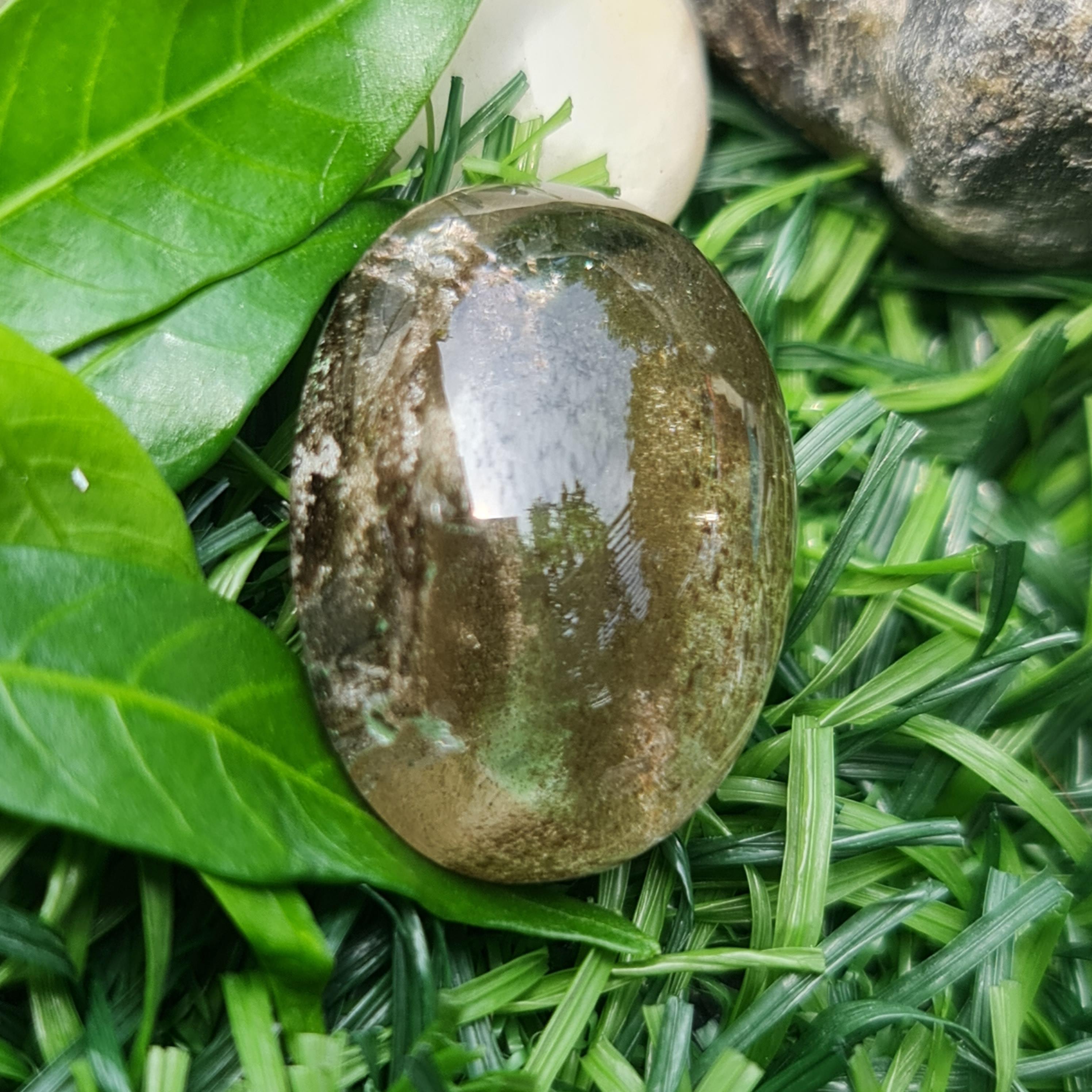 โป่งข่าม ควอตซ์ Rutilated Quartz 38.83 กะรัต Cts. พลอยแท้ อัญมณีมงคลประจําวันเกิด เครื่องประดับพลอย