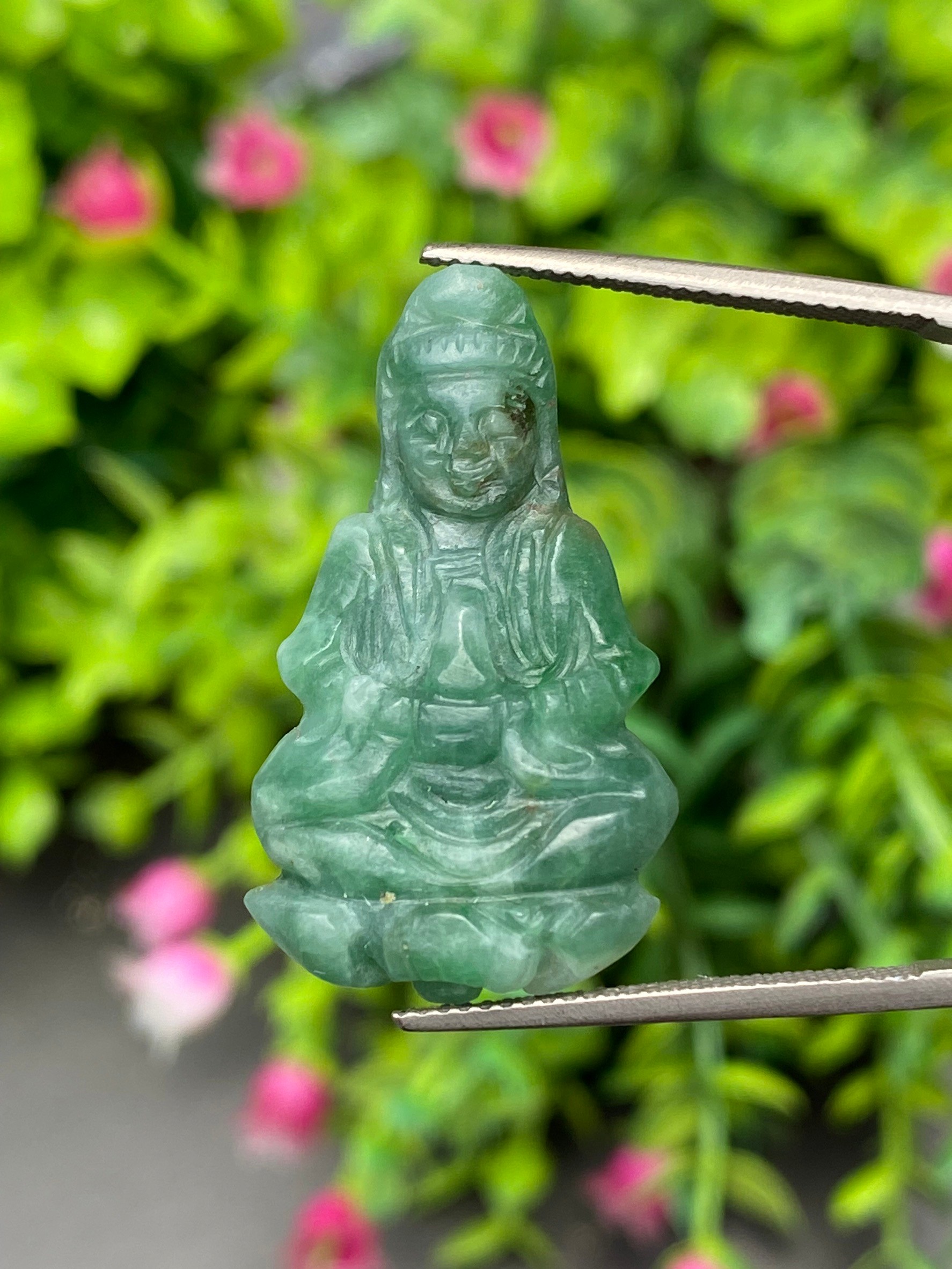 หยก แกะสลัก รูป เจ้าแม่กวนอิม (Burmese jadeite) 28.34 กะรัต (cts.) หยก พม่า แท้