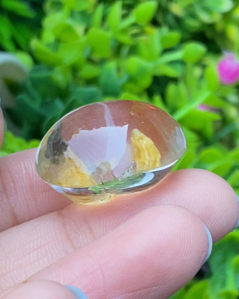 โป่งข่าม ควอตซ์ Rutilated Quartz 49.15 กะรัต Cts. พลอยแท้ อัญมณีมงคลประจําวันเกิด เครื่องประดับพลอย