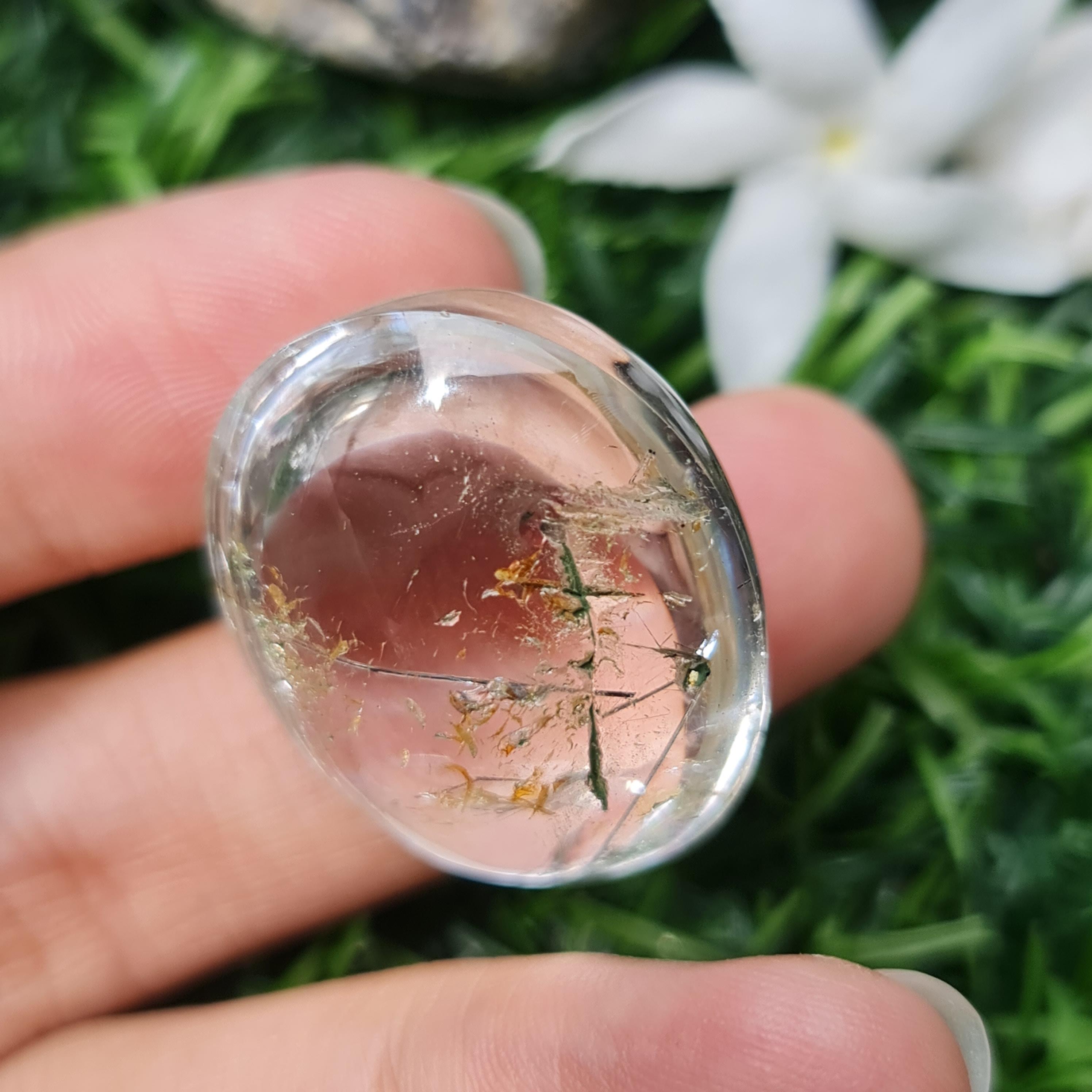 โป่งข่าม ควอตซ์ Rutilated Quartz 78.96 กะรัต Cts. พลอยแท้ อัญมณีมงคลประจําวันเกิด เครื่องประดับพลอย