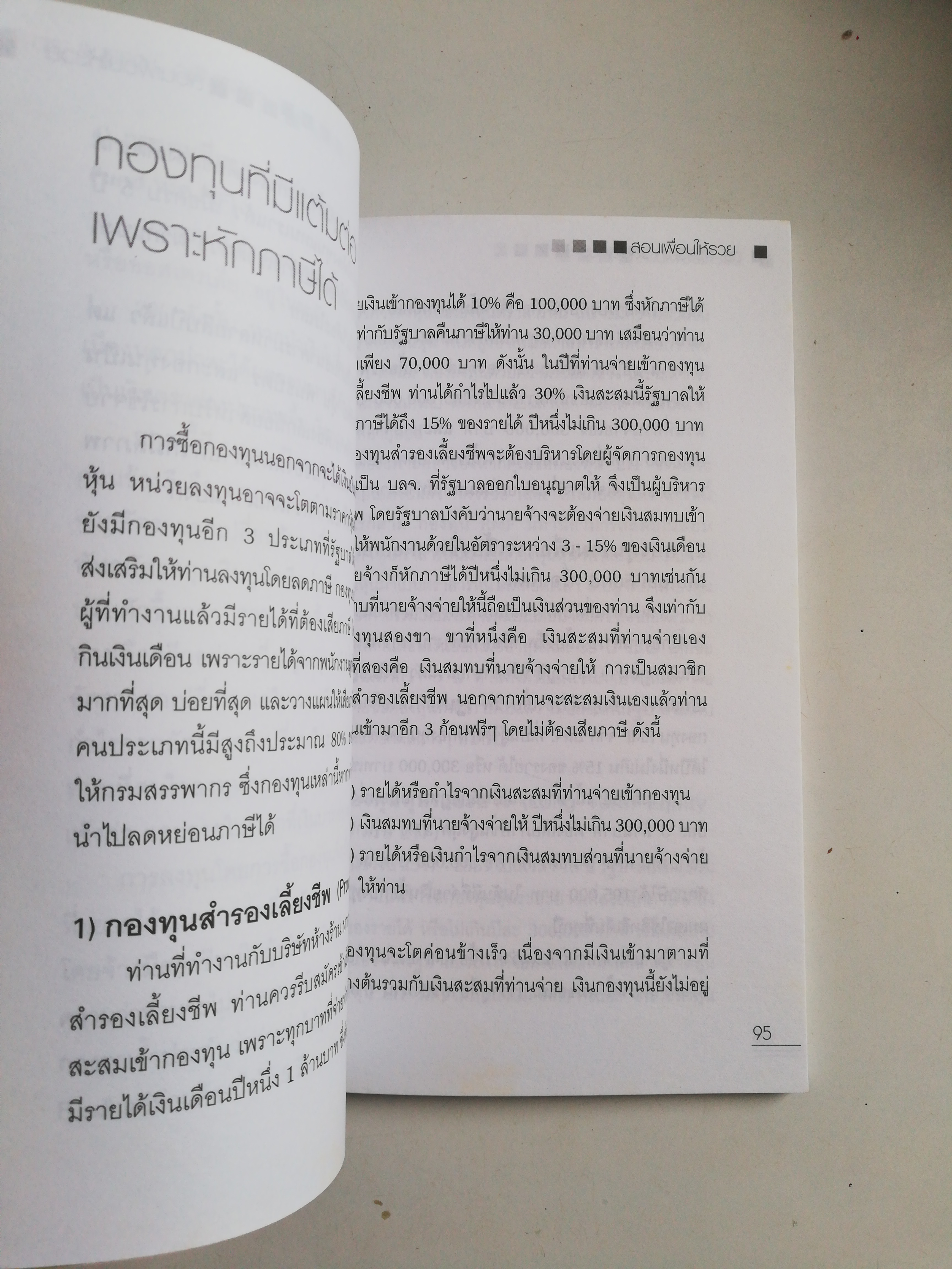 หนังสือการเงินส่วนบุคคล** แผ่นแรกมีรอยเปื้อนตามภาพ, หน้ารองสุดท้าย มุมบนมีรอยยับ, สอนเพื่อนให้รวย โดย ดร. สุวรรณ วลัยเสถียร พิมพ์ครั้งที่ 9 กันยายน 2549 เคล็ดลับการออม ลงทุนสู่ความมั่งคั่งอย่างยั่งยืน
