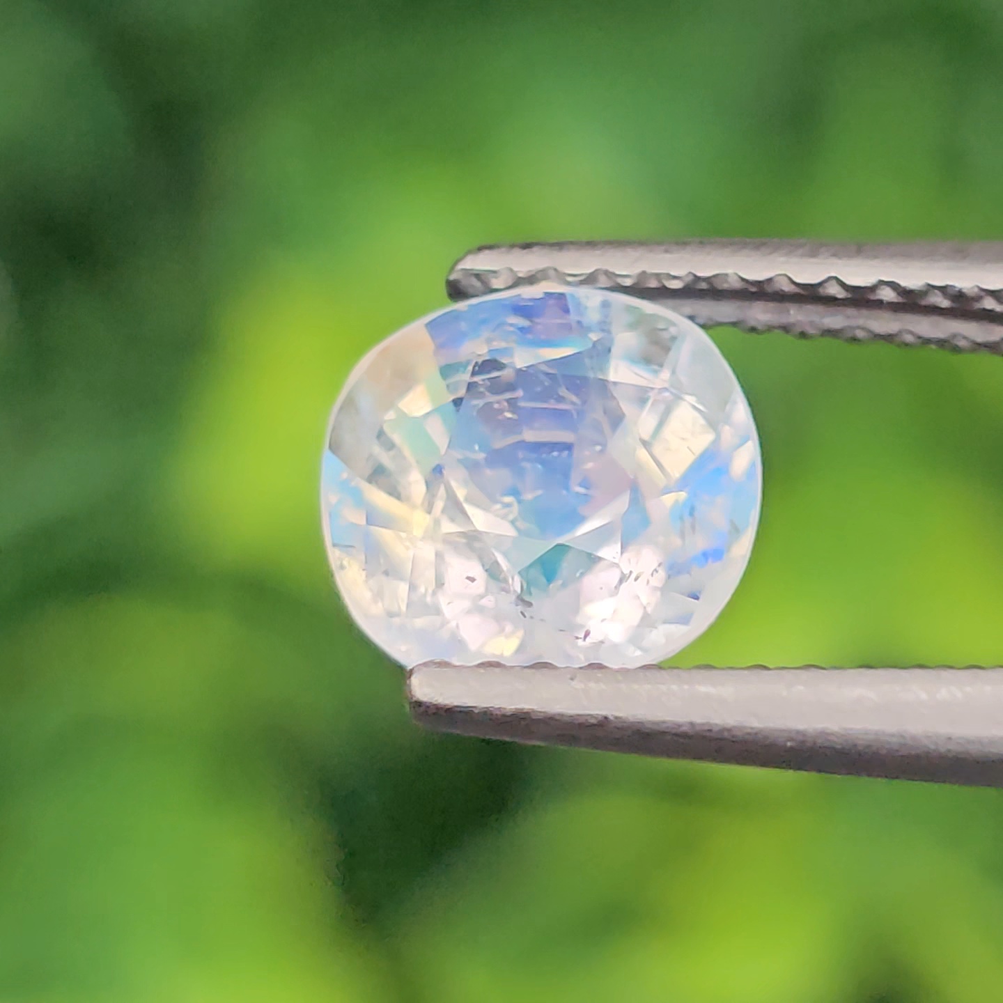 พลอย มูนสโตน เรนโบว์ rainbow moonstone 1.47 กะรัต (cts.) พลอยแท้ อัญมณีมงคลประจําวันเกิด เครื่องประดับพลอย