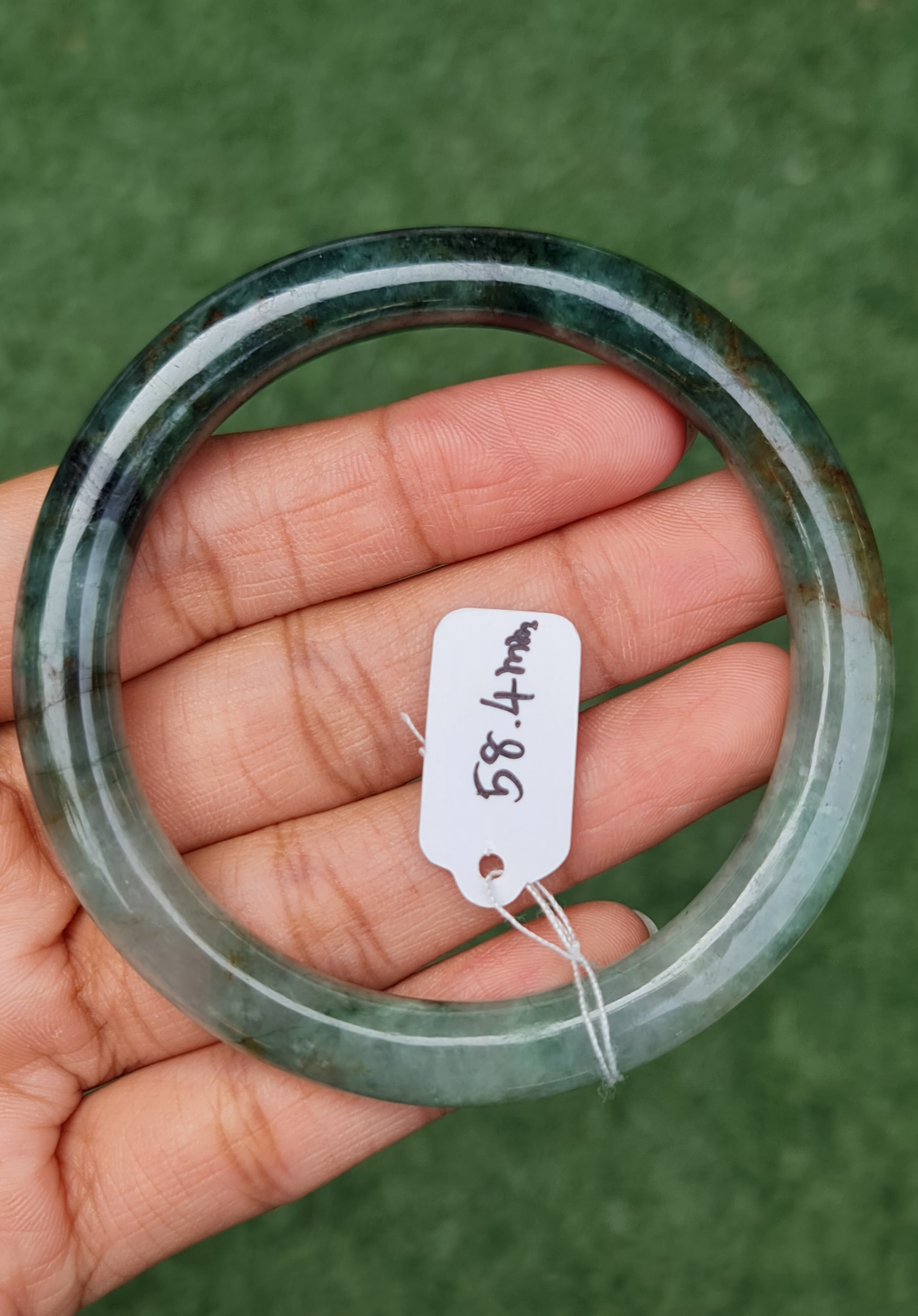 JB0703-009 หยก พม่า แท้ Jade กำไลหยก (Jadeite bracelet) พม่า (Myanmar) 58.4 มม.