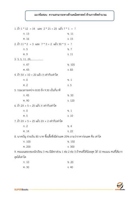 แนวข้อสอบ เจ้าหน้าที่บันทึกข้อมูล สำนักงานขนส่งจังหวัดอำนาจเจริญ