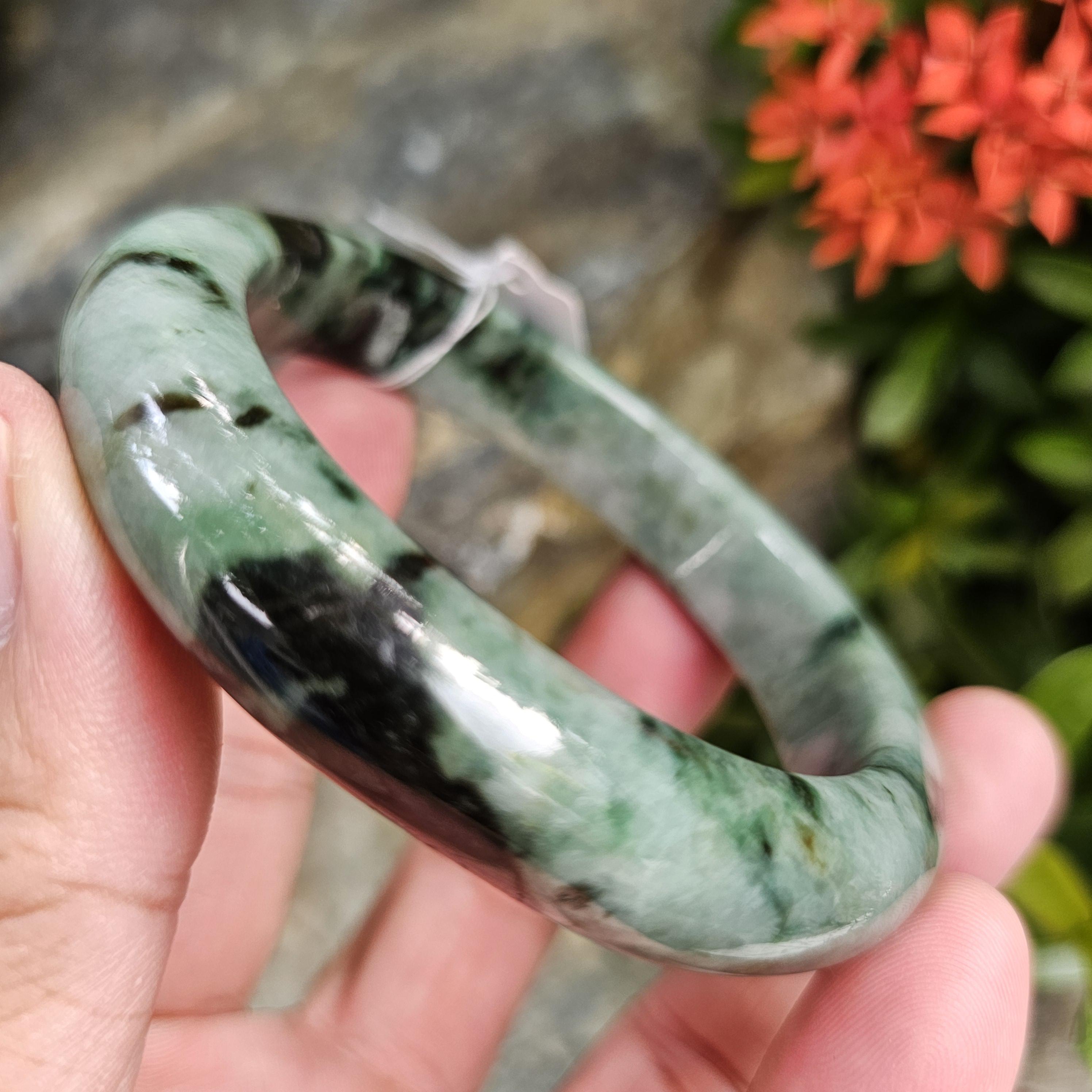 JB6804035 หยก พม่า แท้ Jade กำไลหยก 63.3 มม. (Jadeite bracelet) พม่า (Myanmar)