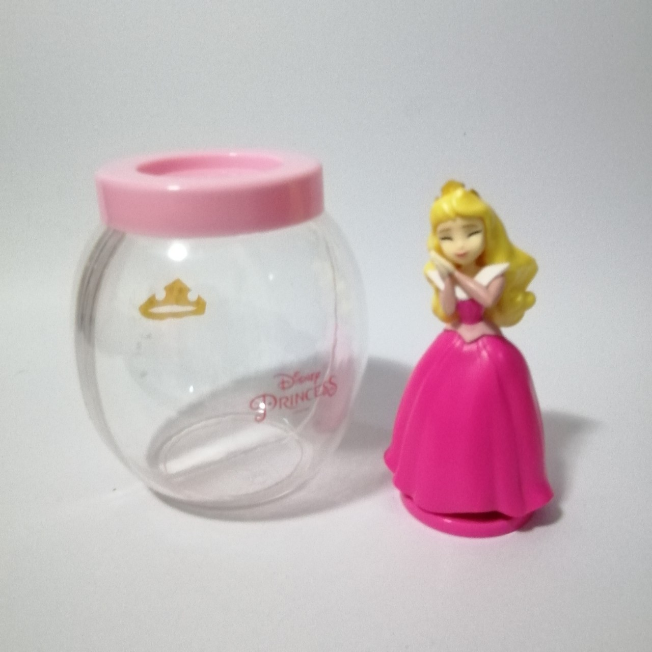 ตุ๊กตาชุดเจ้าหญิงดีสนีย์ ท๊อปเปอร์ขวดโหล พรีเมี่ยมร้านสะดวกซื้อ 7-11 ตัว เจ้าหญิงนิทรา/เจ้าหญิงออโรร่า/Sleeping Beauty ขายพร้อมขวดโหล ฝาด้านบนใช้วางท๊อปเปอร์ได้