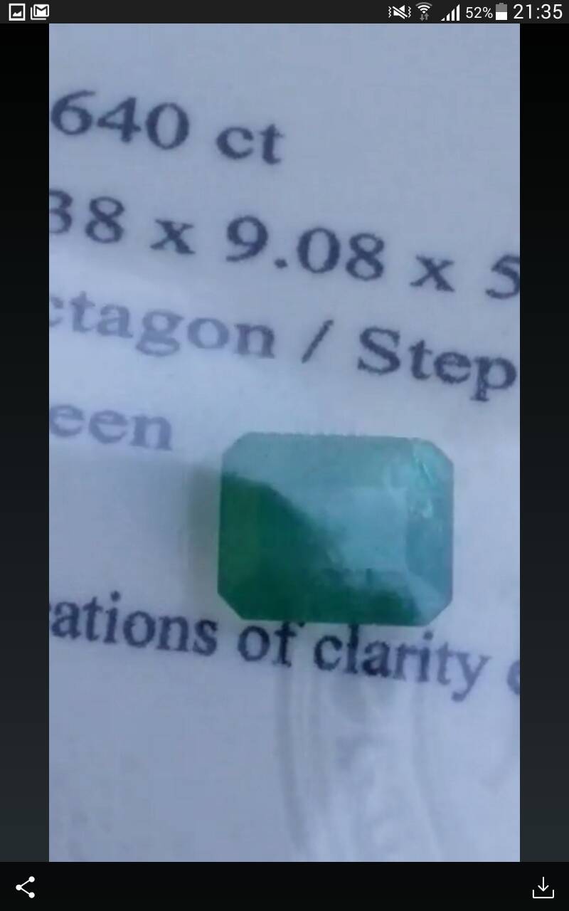 พลอย มรกต Natural Emerald 祖母绿 แซมเบีย 2.64 กะรัต (Cts.克拉) พร้อมใบ Certified