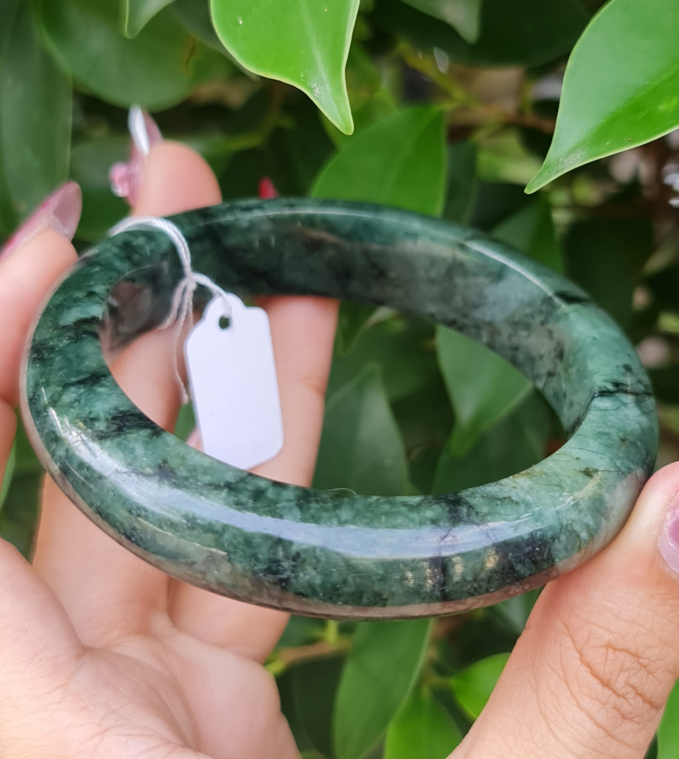 JB6804009 หยก พม่า แท้ Jade กำไลหยก 59.9 มม. (Jadeite bracelet) พม่า (Myanmar)