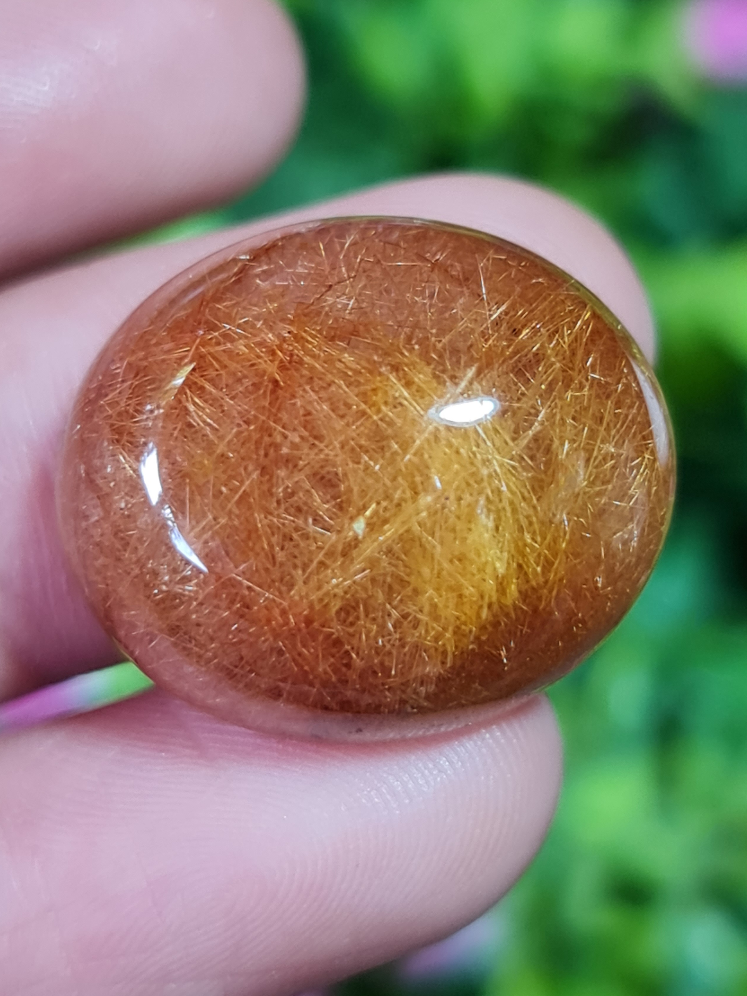 ไหมทอง ควอตซ์ Golden Rutilated Quartz 38.45 กะรัต Cts.พลอยแท้ อัญมณีมงคลประจําวันเกิด เครื่องประดับพลอย