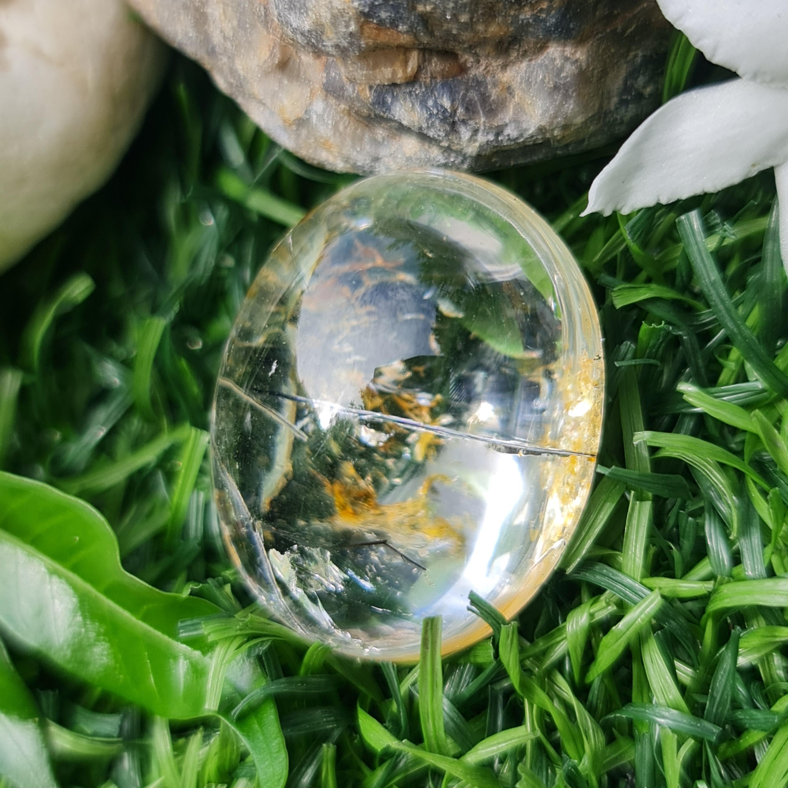 โป่งข่าม ควอตซ์ Rutilated Quartz 78.96 กะรัต Cts. พลอยแท้ อัญมณีมงคลประจําวันเกิด เครื่องประดับพลอย