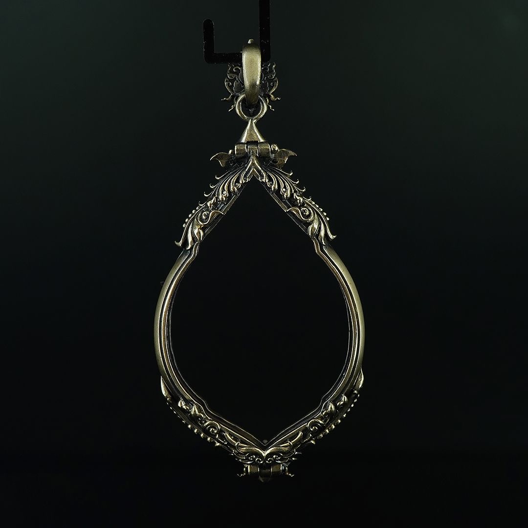 (แบบที่4.1) กรอบเนื้อบรอนซ์นอกรมซาติน สำหรับองค์พระขนาด ความสูง 4.7 เซนติเมตร ความกว้าง 3.2 เซนติเมตร