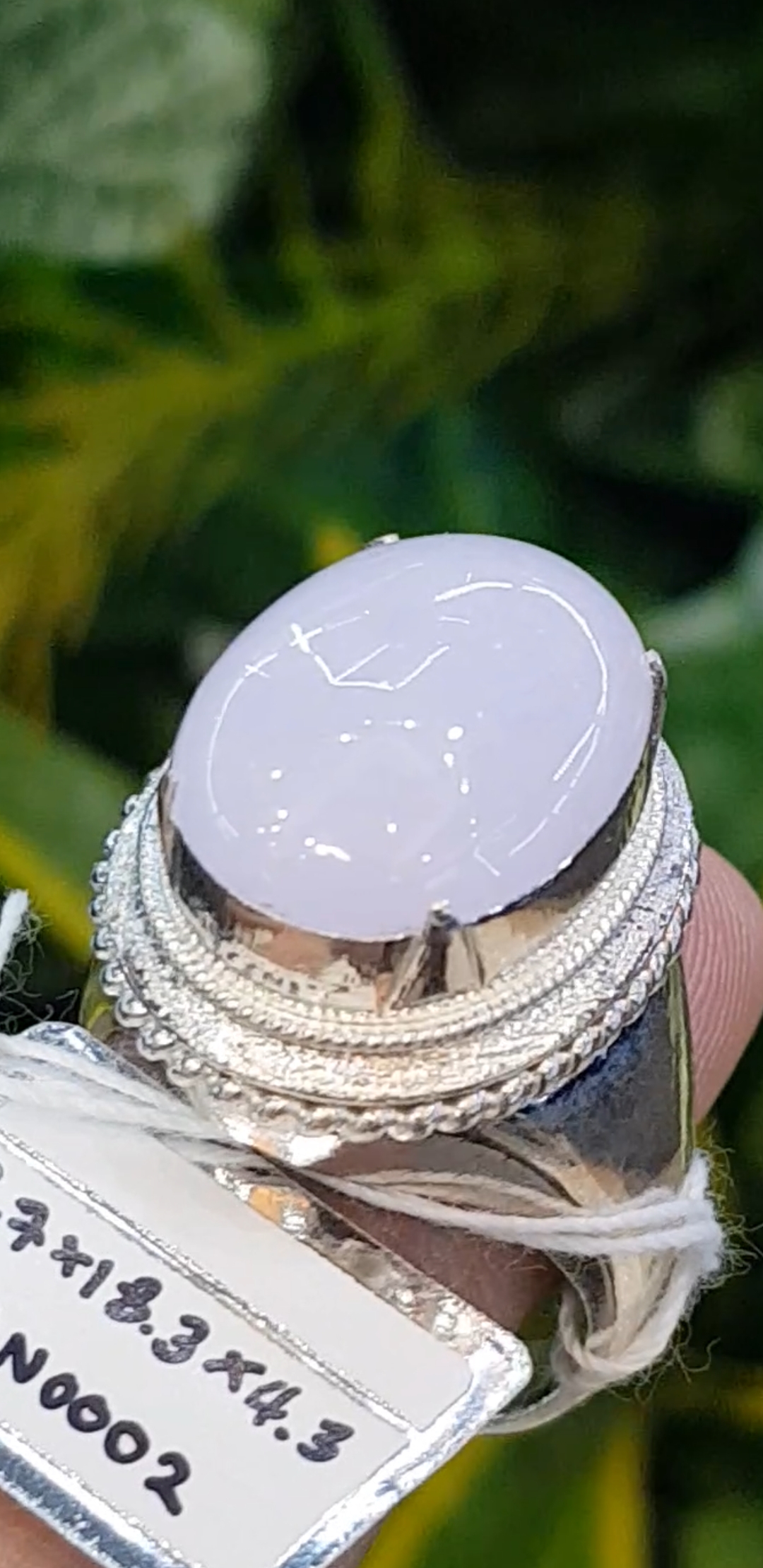 หยก พม่า แท้ Jade แหวนหยก 翡翠戒指 (Jadeite ring) 8.73 กะรัต (Cts.) Size 61 ดิบ ไม่ผ่านการปรับปรุง (Type A) พม่า (Myanmar)