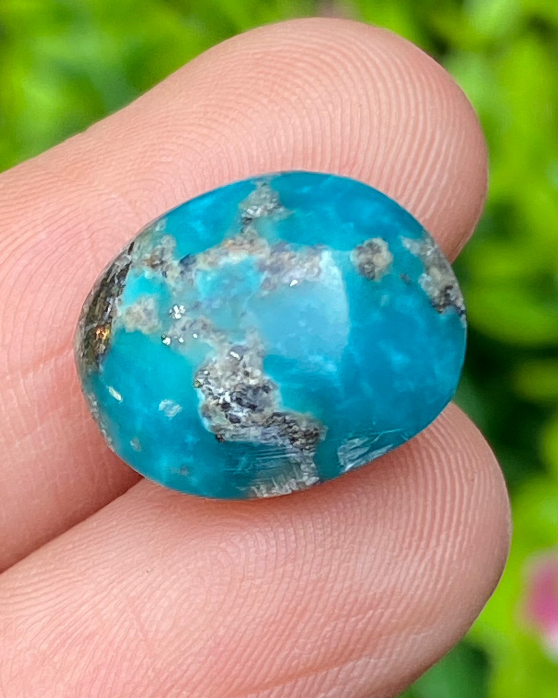 พลอย เทอควอยซ์ (Turquoise) 9.21 กะรัต Cts. พลอยแท้ อัญมณีมงคลประจําวันเกิด เครื่องประดับพลอย