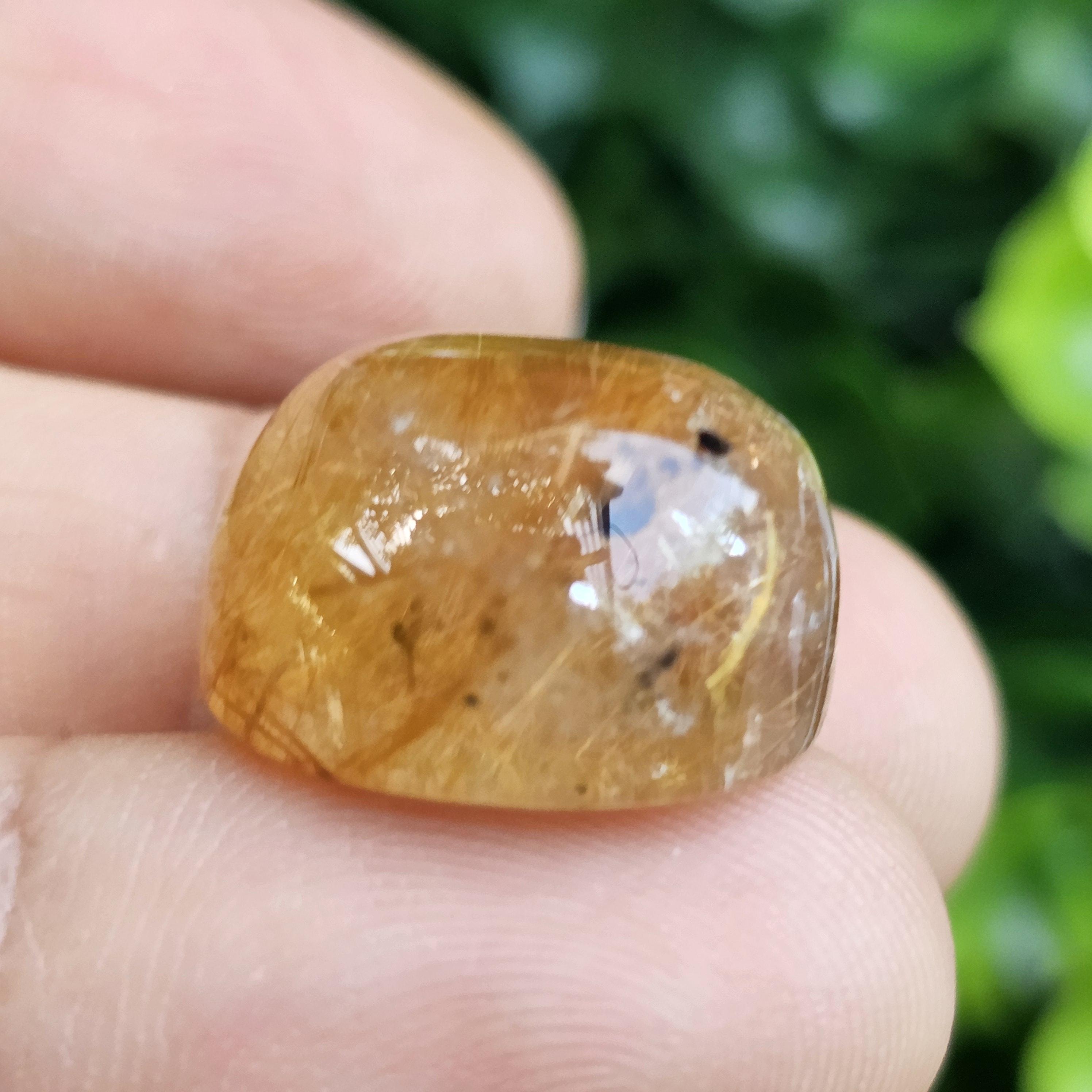 ไหมทอง ควอตซ์ Golden Rutilated Quartz 22.51 กะรัต Cts.พลอยแท้ อัญมณีมงคลประจําวันเกิด เครื่องประดับพลอย
