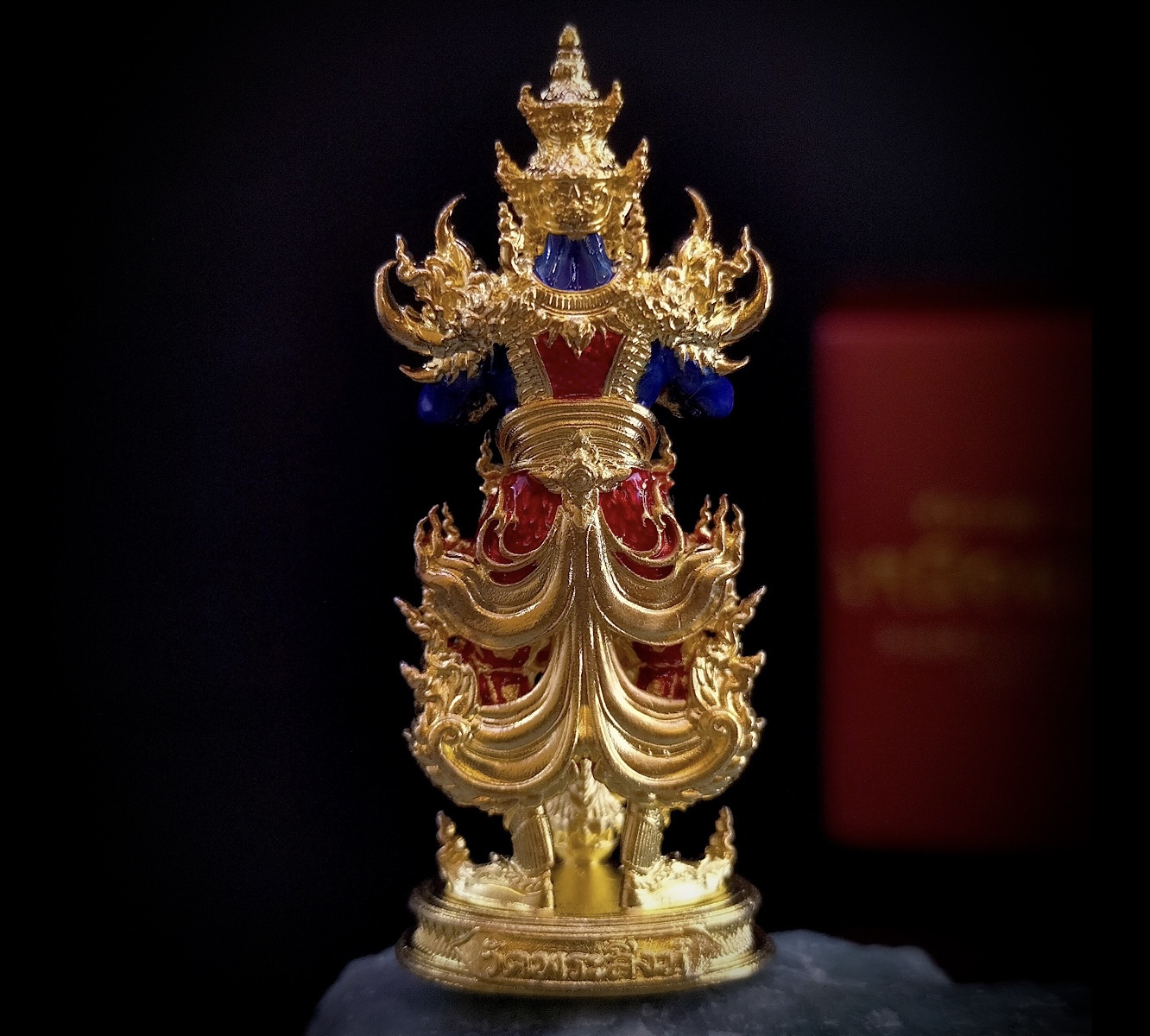 ท้าวเวสสุวรรณเหนือสยาม (หน้าเทพ) รหัส 6.14 เนื้อบรอนซ์ชุบทองลงยา