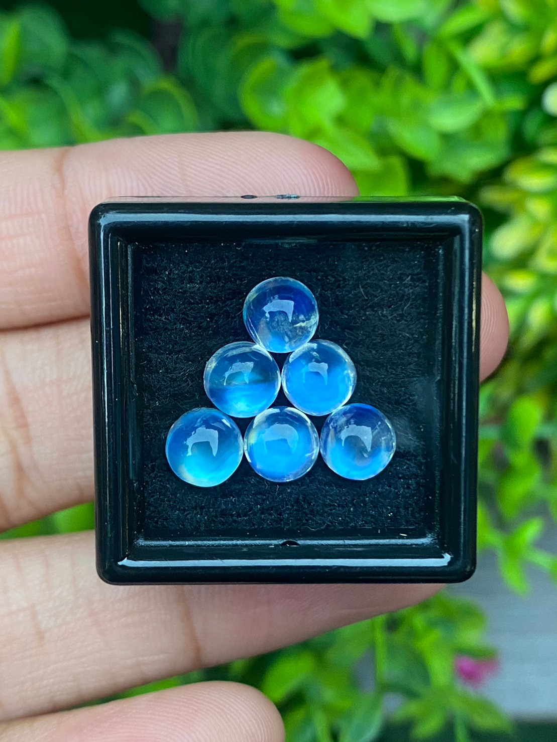 พลอย มุกดาหาร เรนโบว์ มูนสโตน Rainbow Moonstone 7.20 กะรัต 6 เม็ด พลอยแท้ อัญมณีมงคลประจําวันเกิด เครื่องประดับพลอย