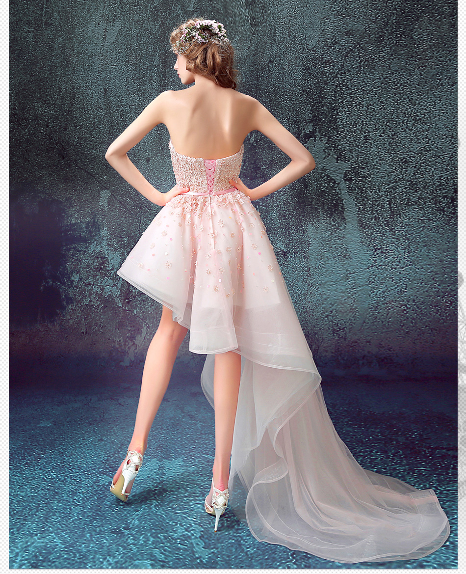 Pre-orderชุดแฟนซีหน้าสั้นหลังยาวแต่งดอกไม้ช่วงบนกระโปรงผ้าแก้วน่ารักมาก