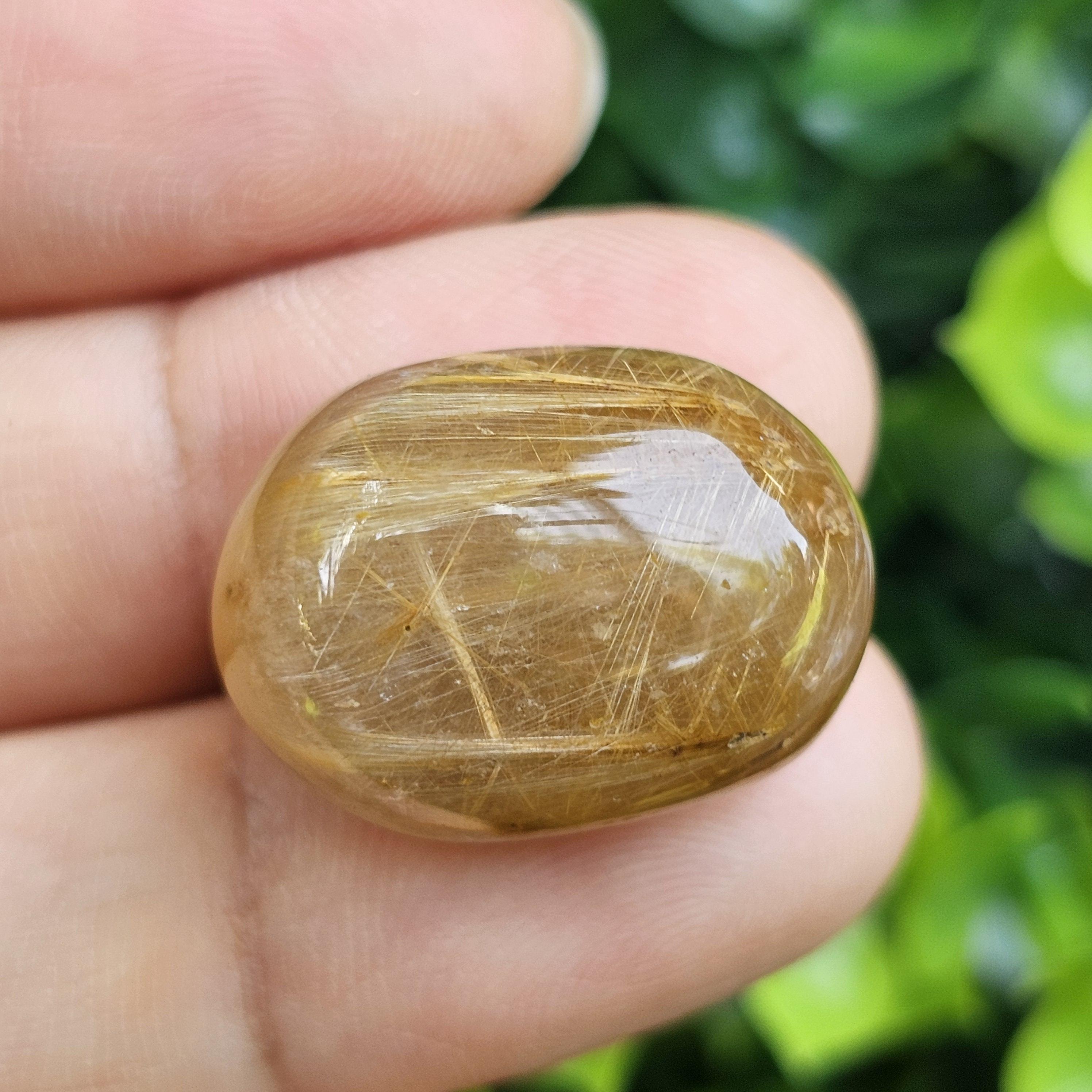 ไหมทอง ควอตซ์ Golden Rutilated Quartz 40.92 กะรัต Cts.พลอยแท้ อัญมณีมงคลประจําวันเกิด เครื่องประดับพลอย
